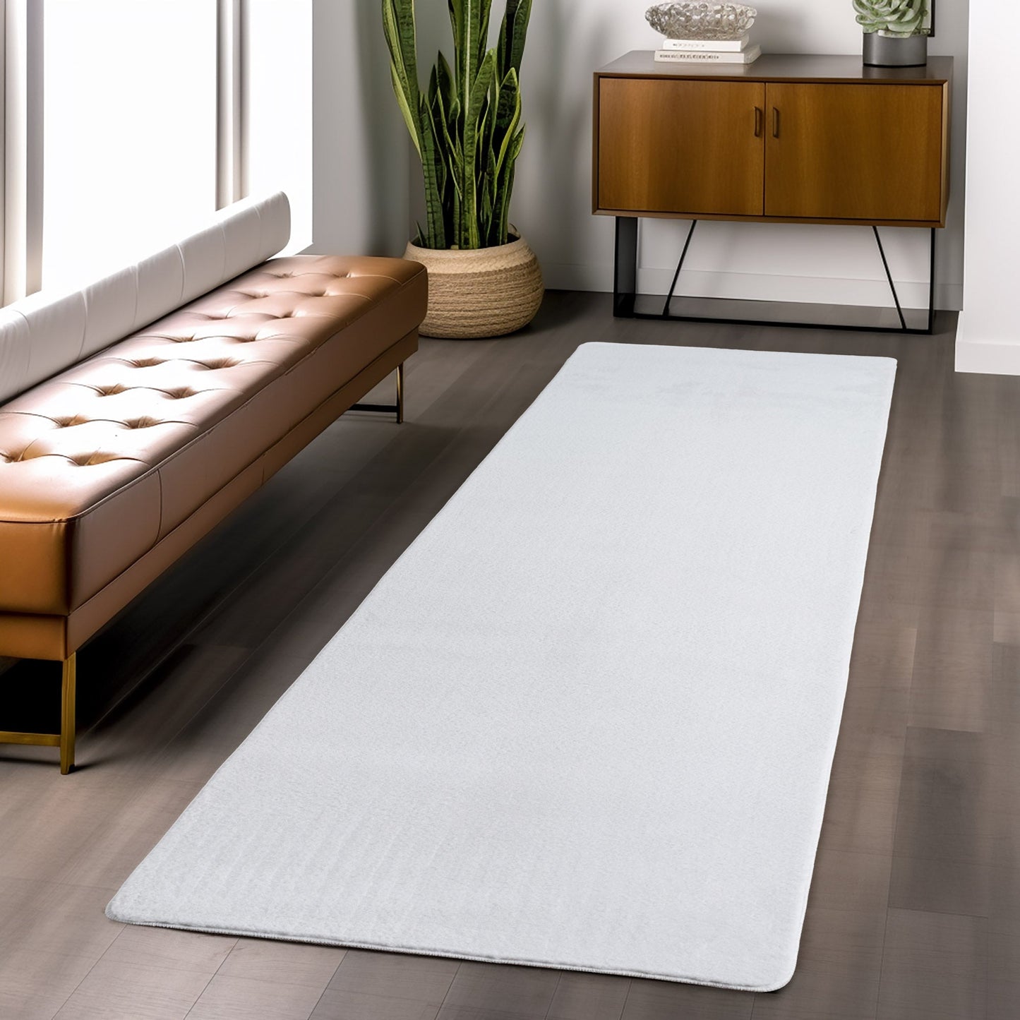 ALBA - Tapis Blanc à Poils Courts Doux - ALB1400BLA ALBA
