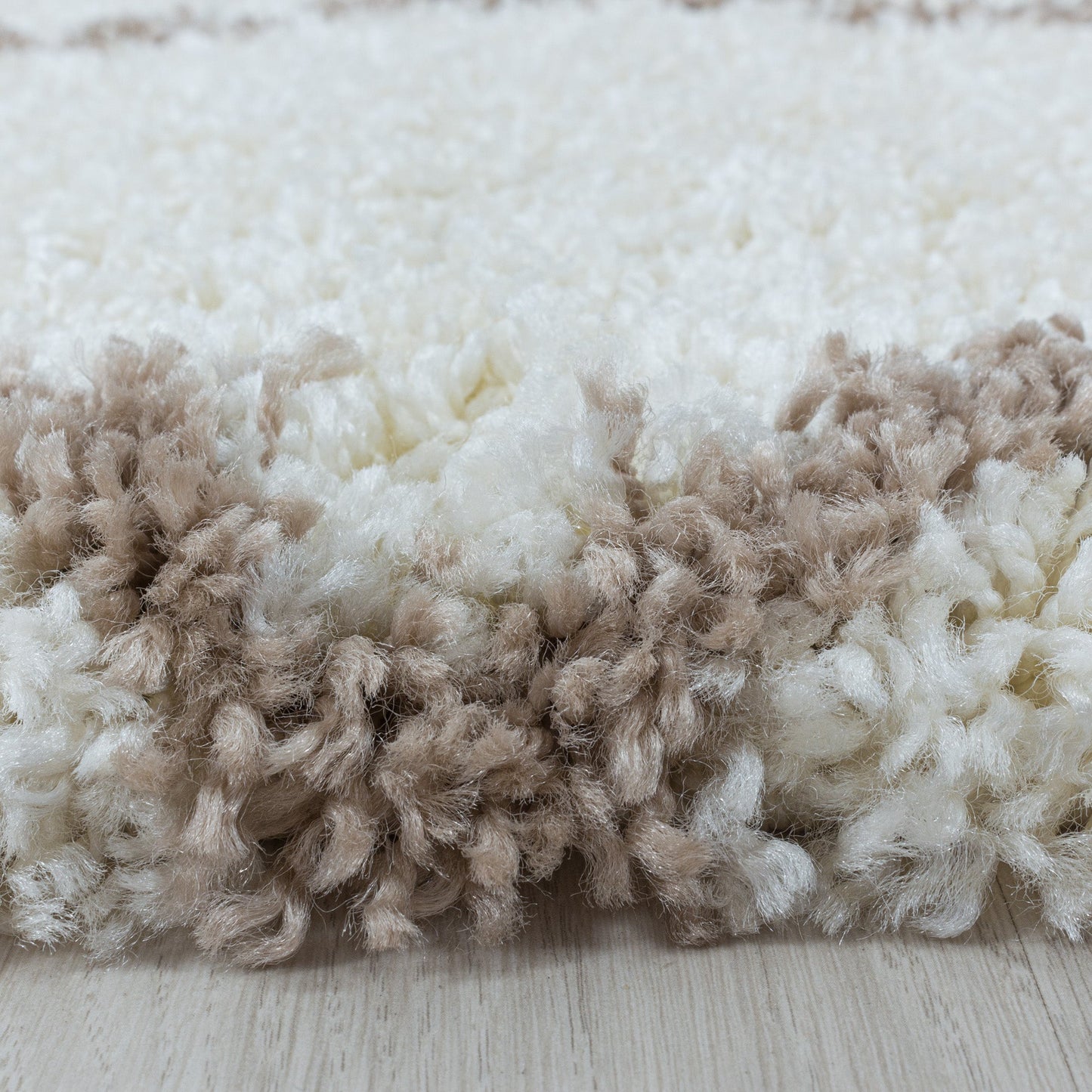 ALVOR – Tapis shaggy rond à poils longs motif berbère crème – ALV3401CRE ALVOR