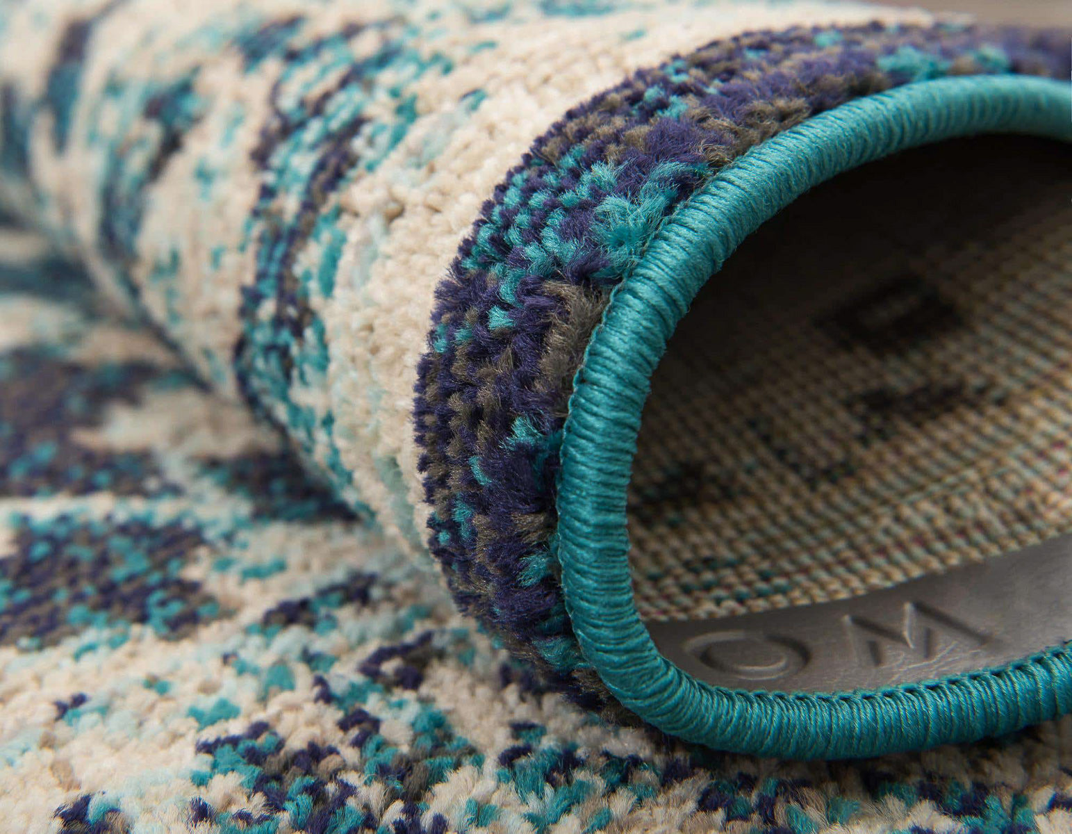 Tapis vintage bleu pétrole : ANA581BLE ANATOLIA