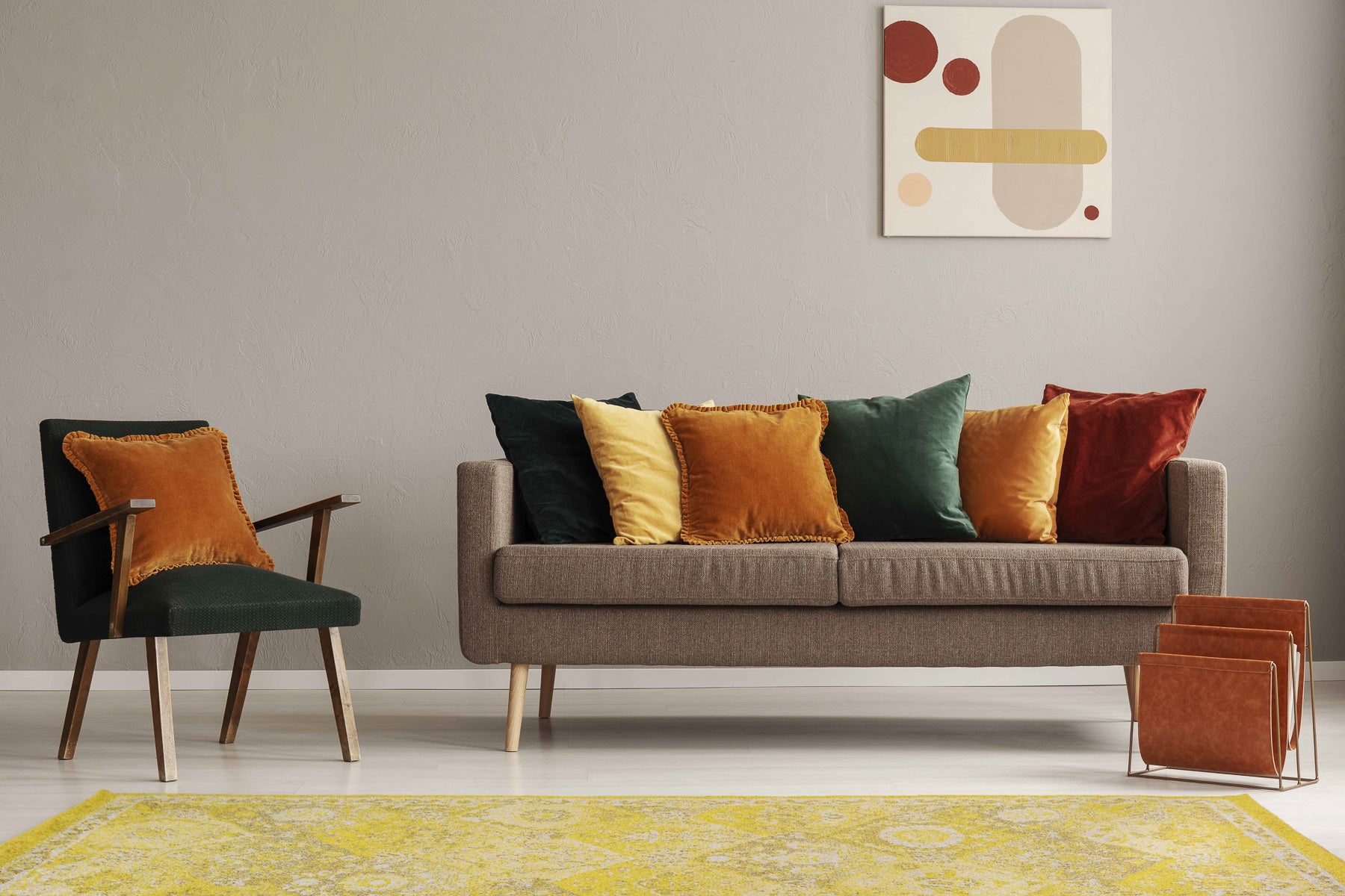 Tapis vintage jaune : ANA768JAU ANATOLIA