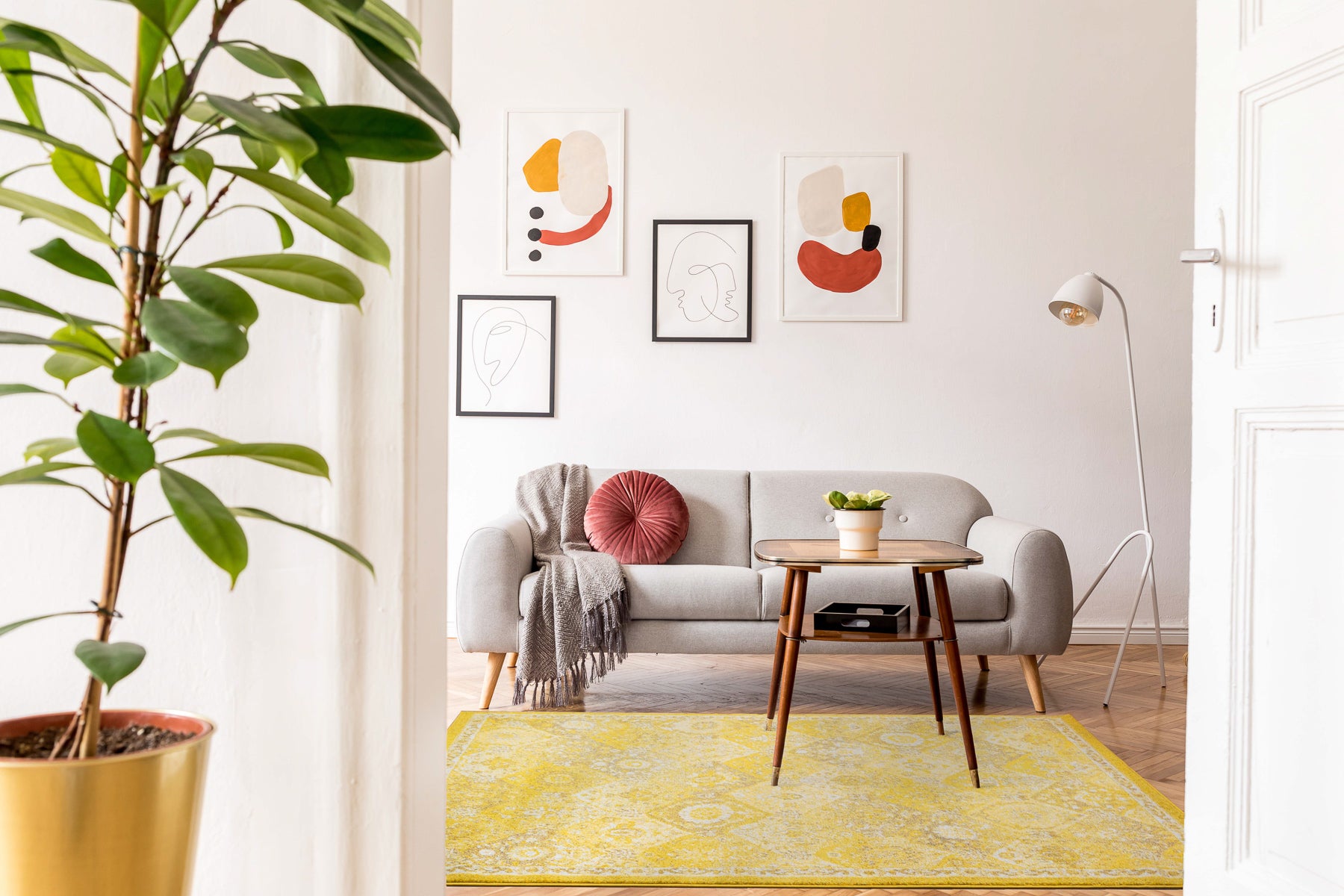 Tapis vintage jaune : ANA768JAU ANATOLIA