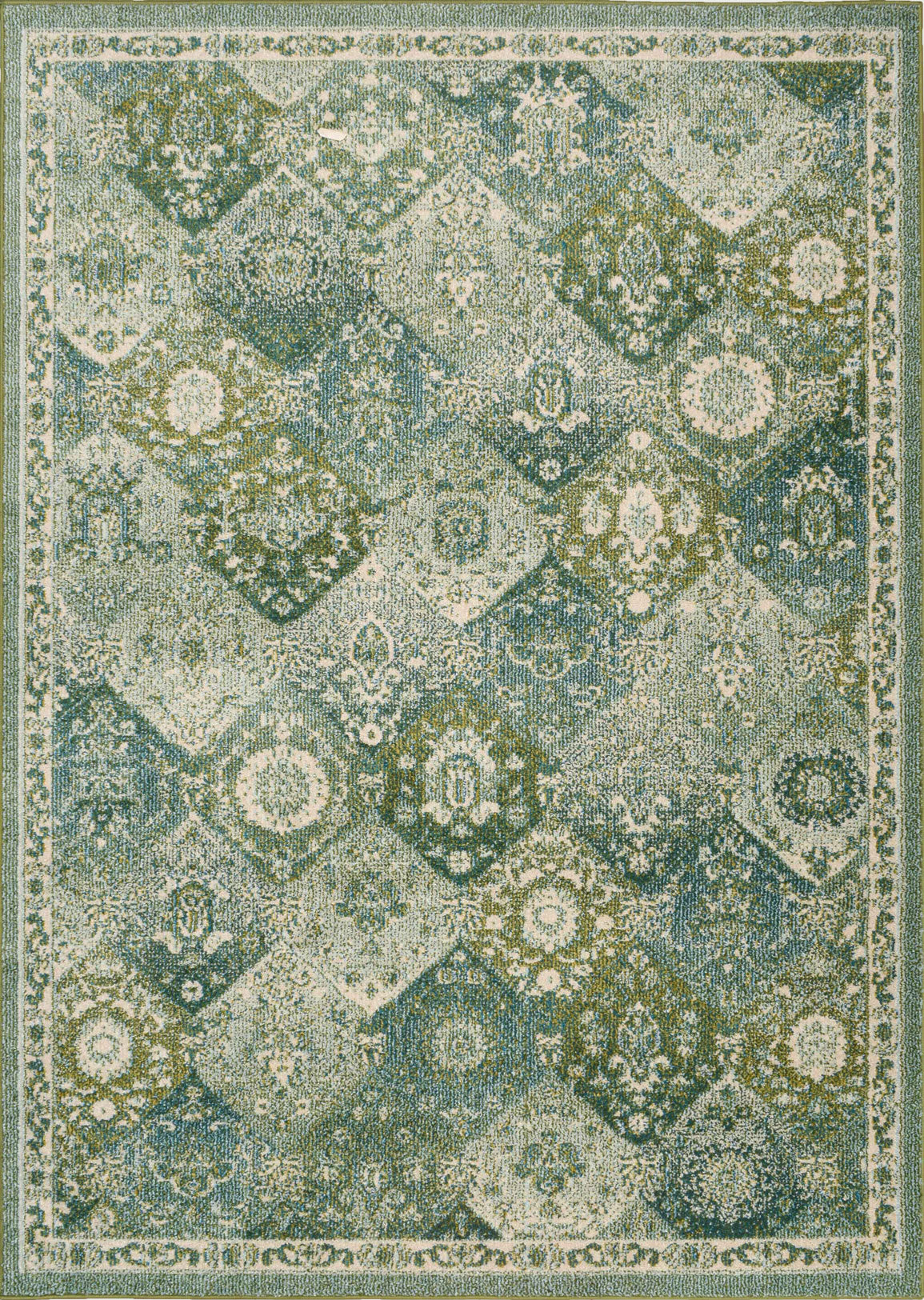 Tapis vintage vert à motif : ANA768VER ANATOLIA