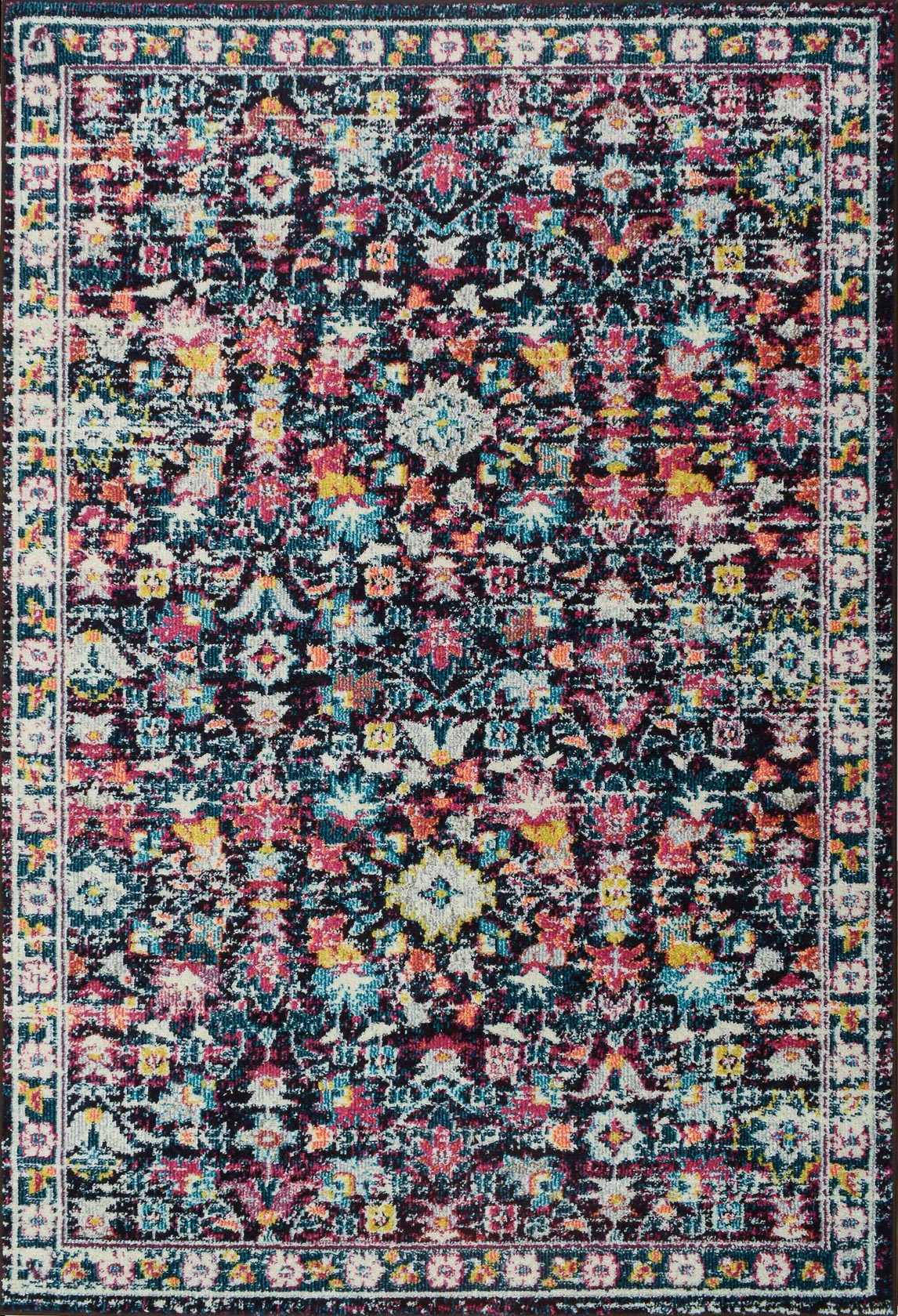Tapis vintage à motifs bleu : ANA771BLE ANATOLIA