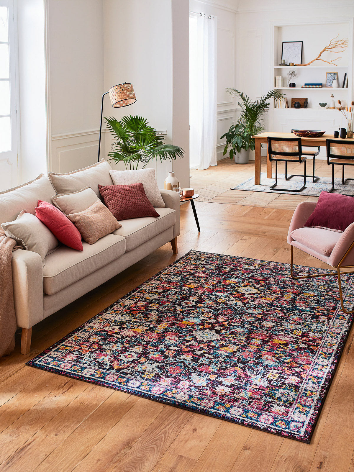 Tapis vintage à motifs bleu : ANA771BLE ANATOLIA