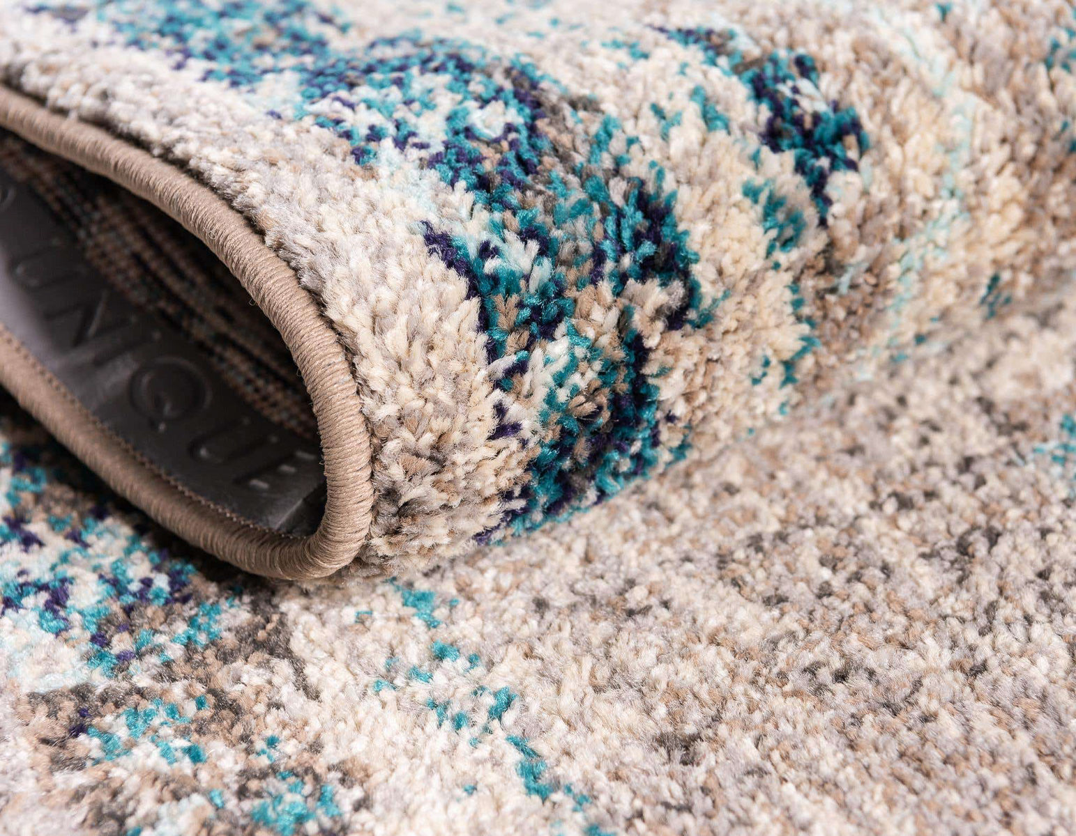 Tapis vintage crème et bleu : ANA777BLE ANATOLIA