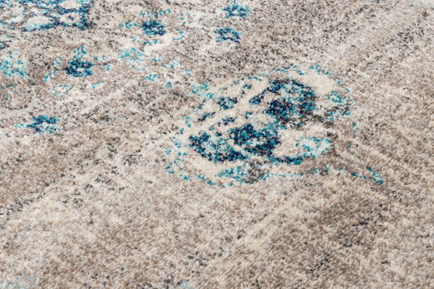 Tapis vintage crème et bleu : ANA777BLE ANATOLIA