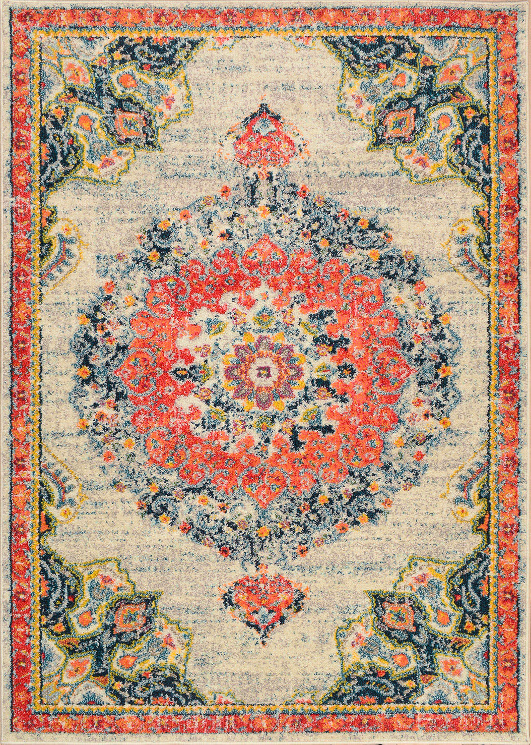 Tapis à motif antique multicolore : ANA777CRE ANATOLIA