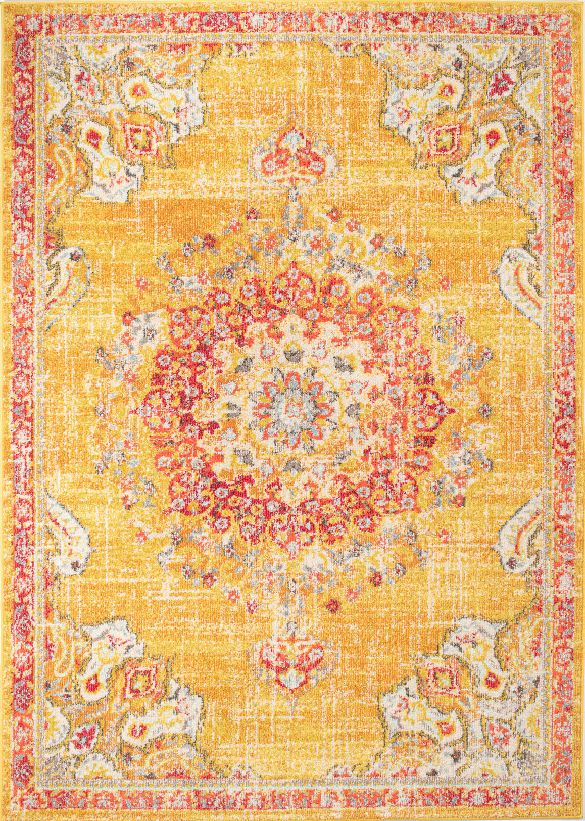 Tapis vintage jaune : ANA777JAU ANATOLIA