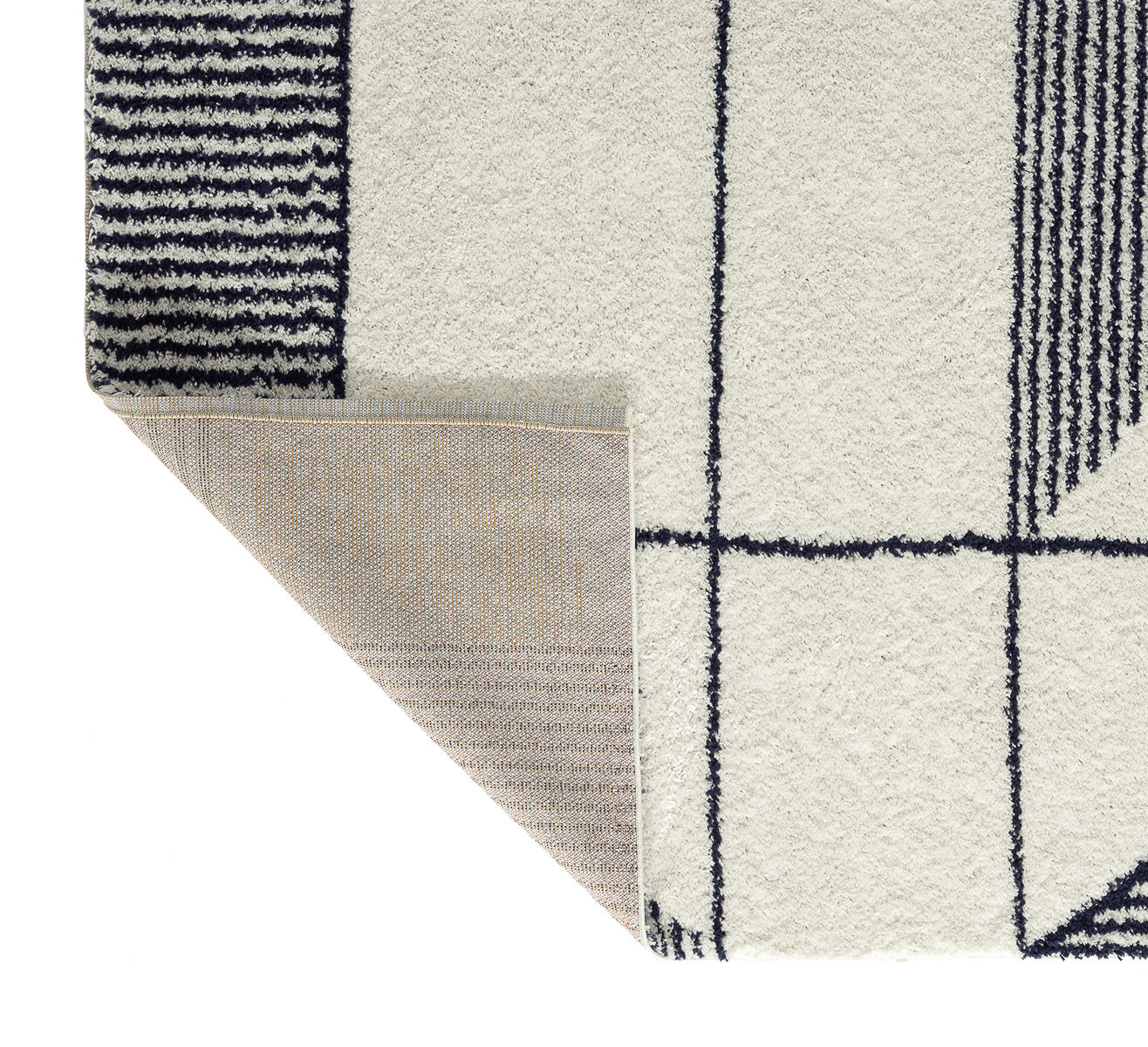 Tapis enfant crème bleu à motifs géométriques : AQU131BLE AQUARELLE