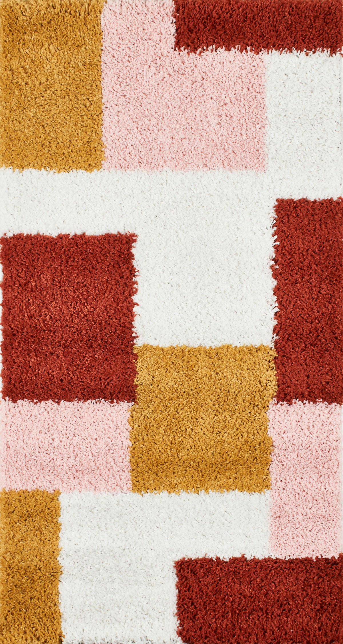 Tapis terra cotta rose crème et jaune : AQU139TER AQUARELLE