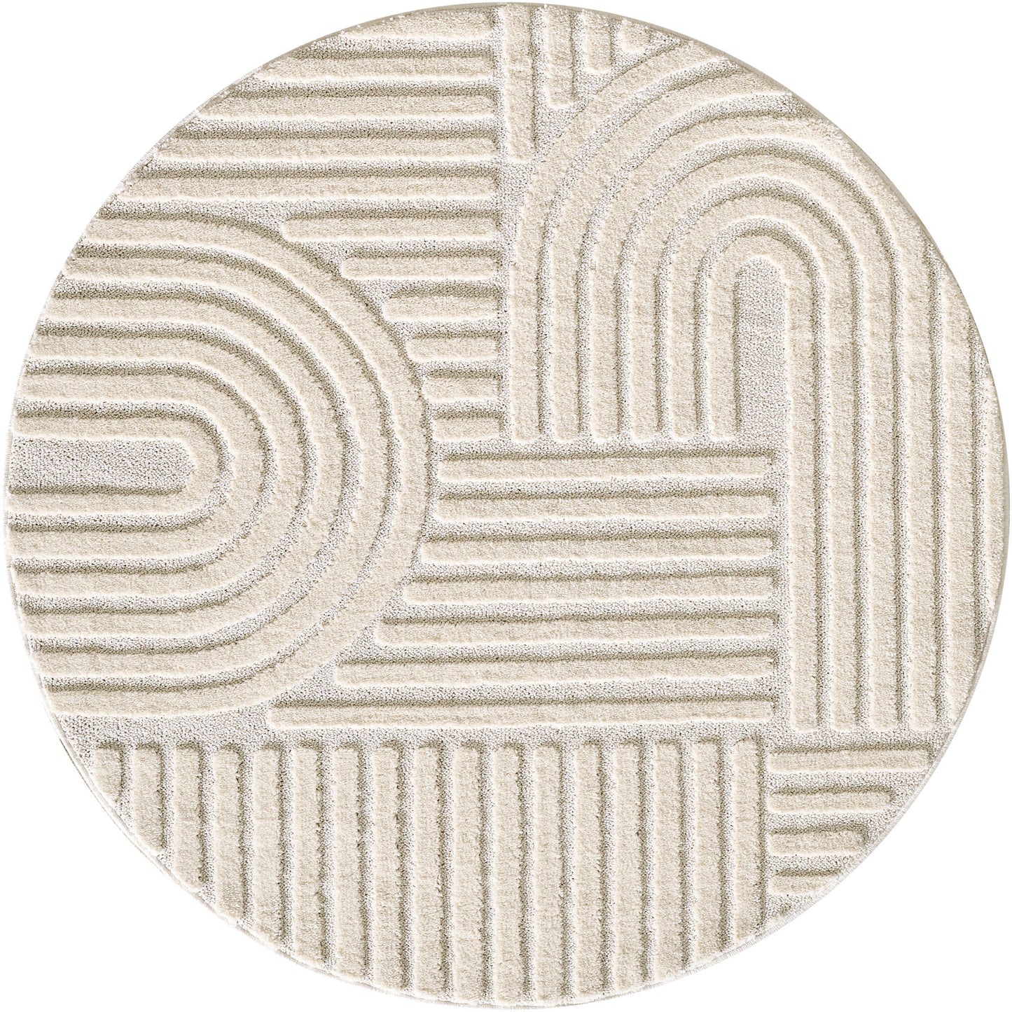 ART - tapis rond design en relief : ART1121CRE ART