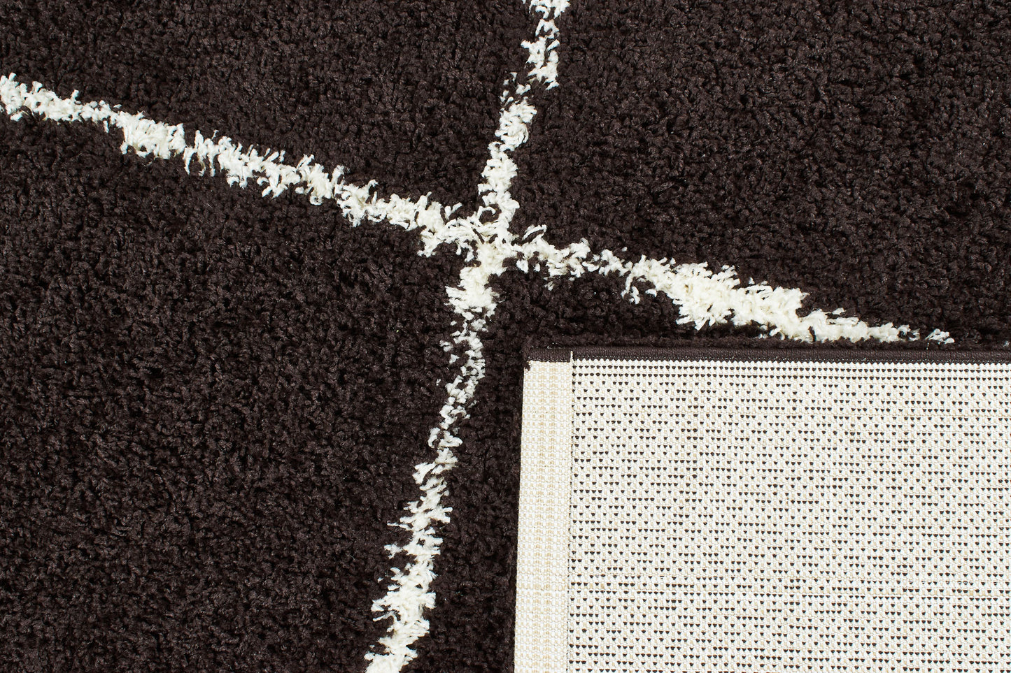 Tapis shaggy en polypropylène à motif berbère brun et crème : ASM380MAR ASMA