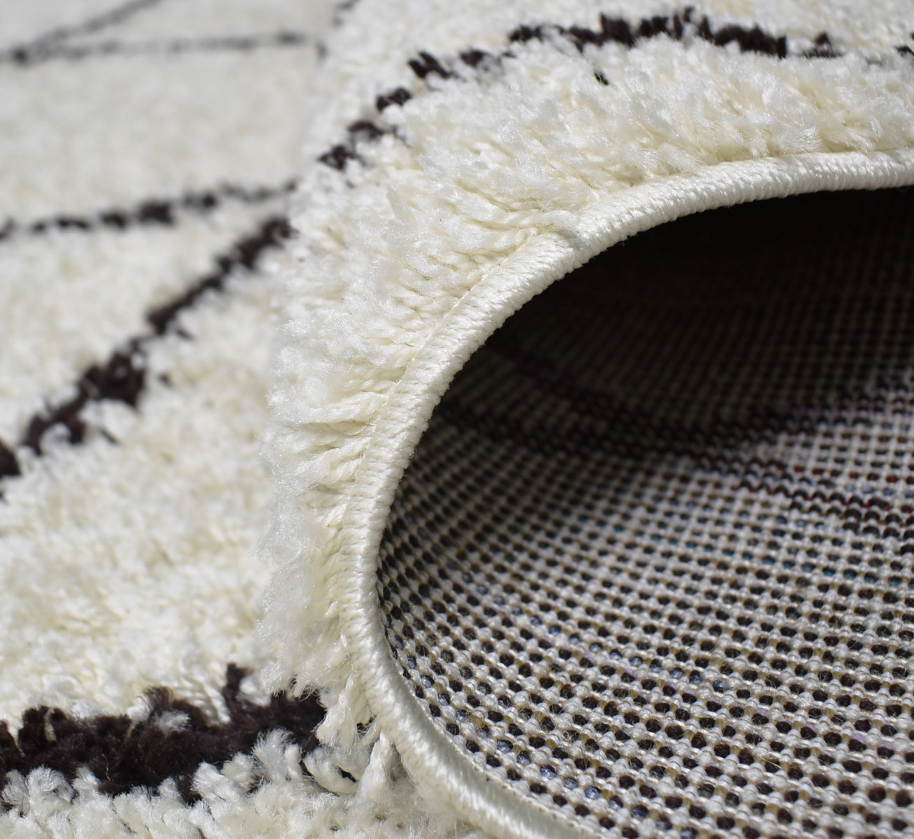 Tapis berbère à losange crème et brun : ASM450CRE ASMA