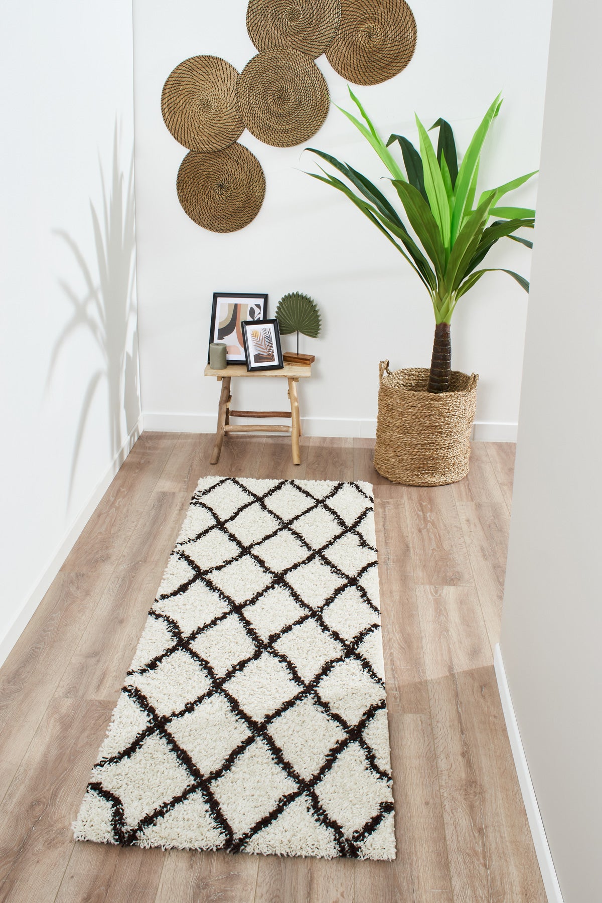 Tapis berbère à losange crème et brun : ASM450CRE ASMA