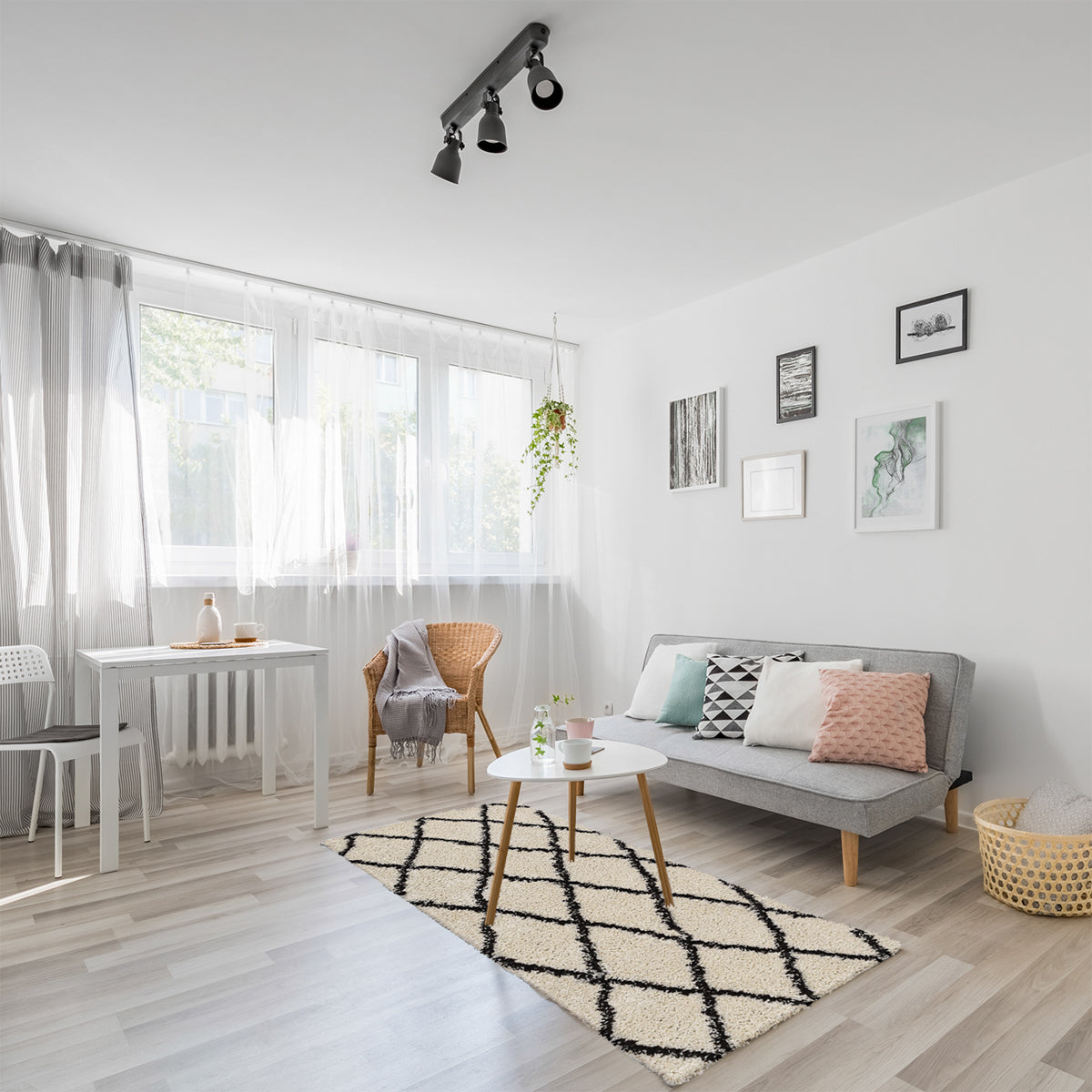 Tapis berbère à losange crème et brun : ASM450CRE ASMA
