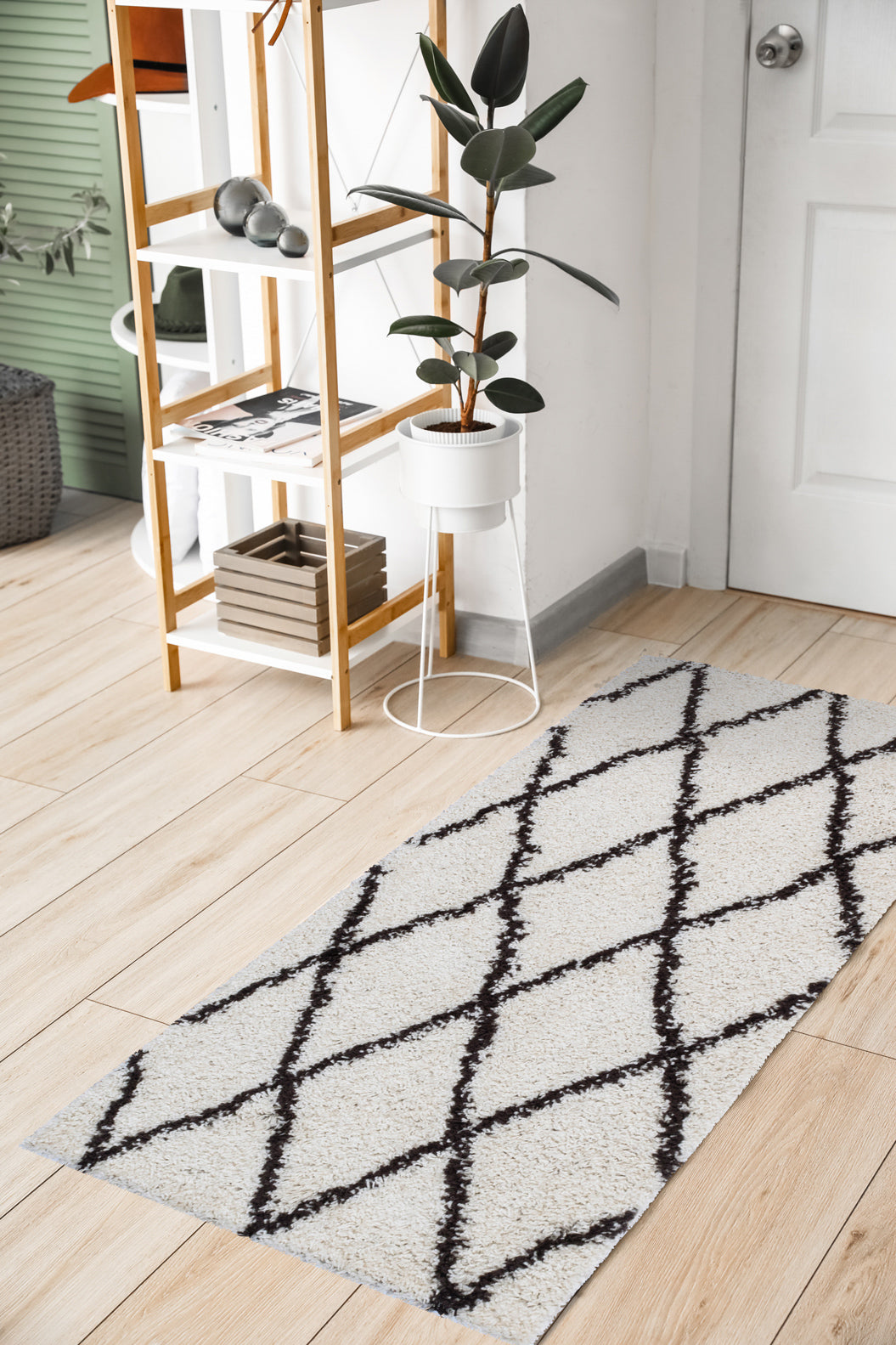 Tapis berbère à losange crème et brun : ASM450CRE ASMA