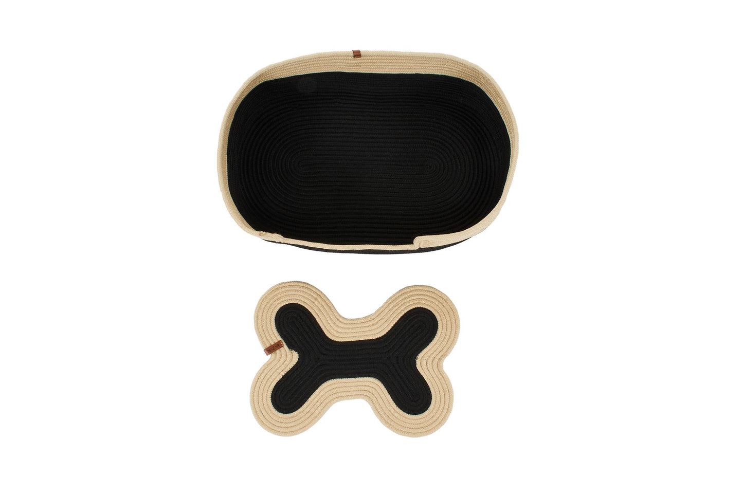 Panier pour animaux et support de gamelles fait main noir : BEL4401NOI BELEM
