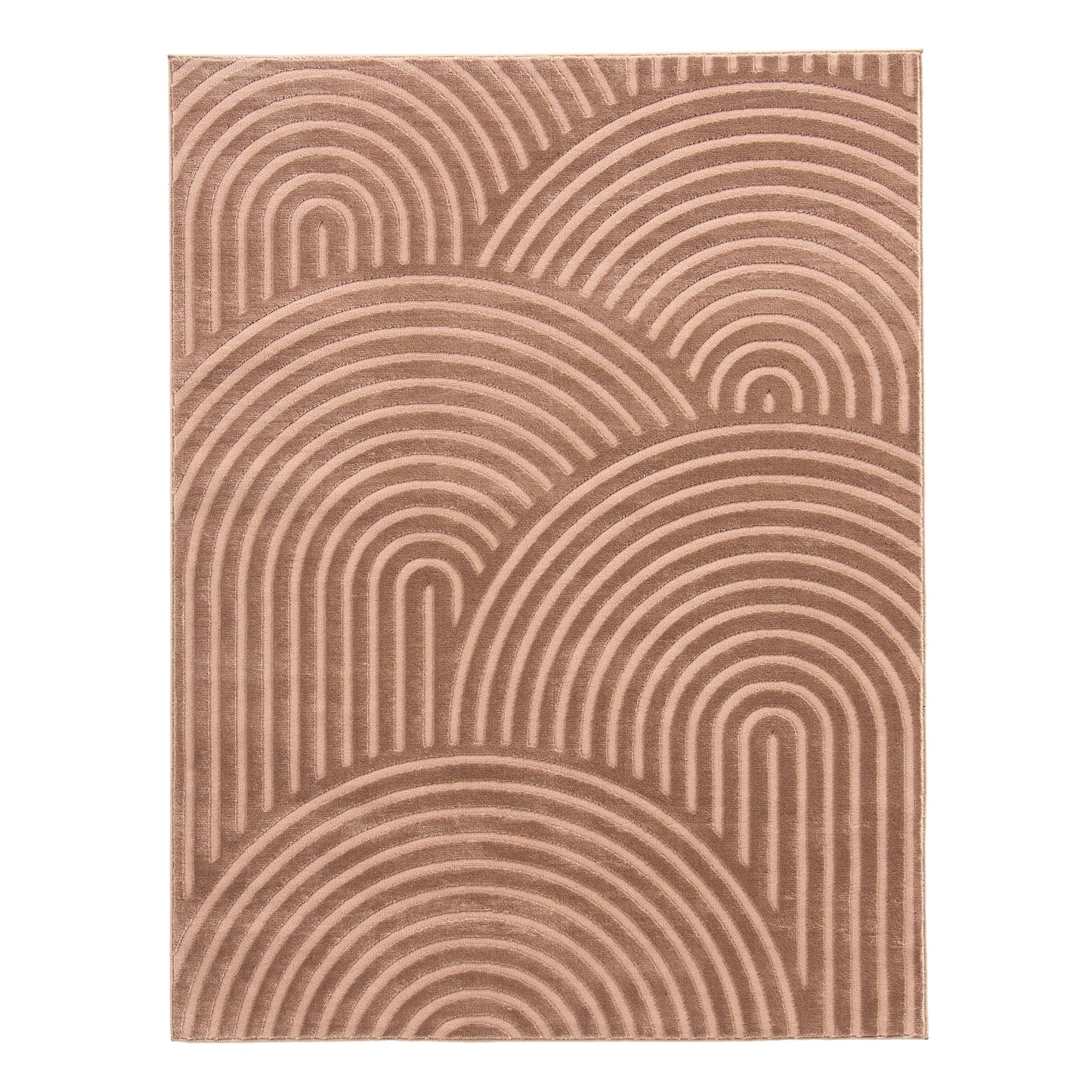 Tapis arc-en-ciel mocca avec longs poils en relief : BIA157MOC BIANCA