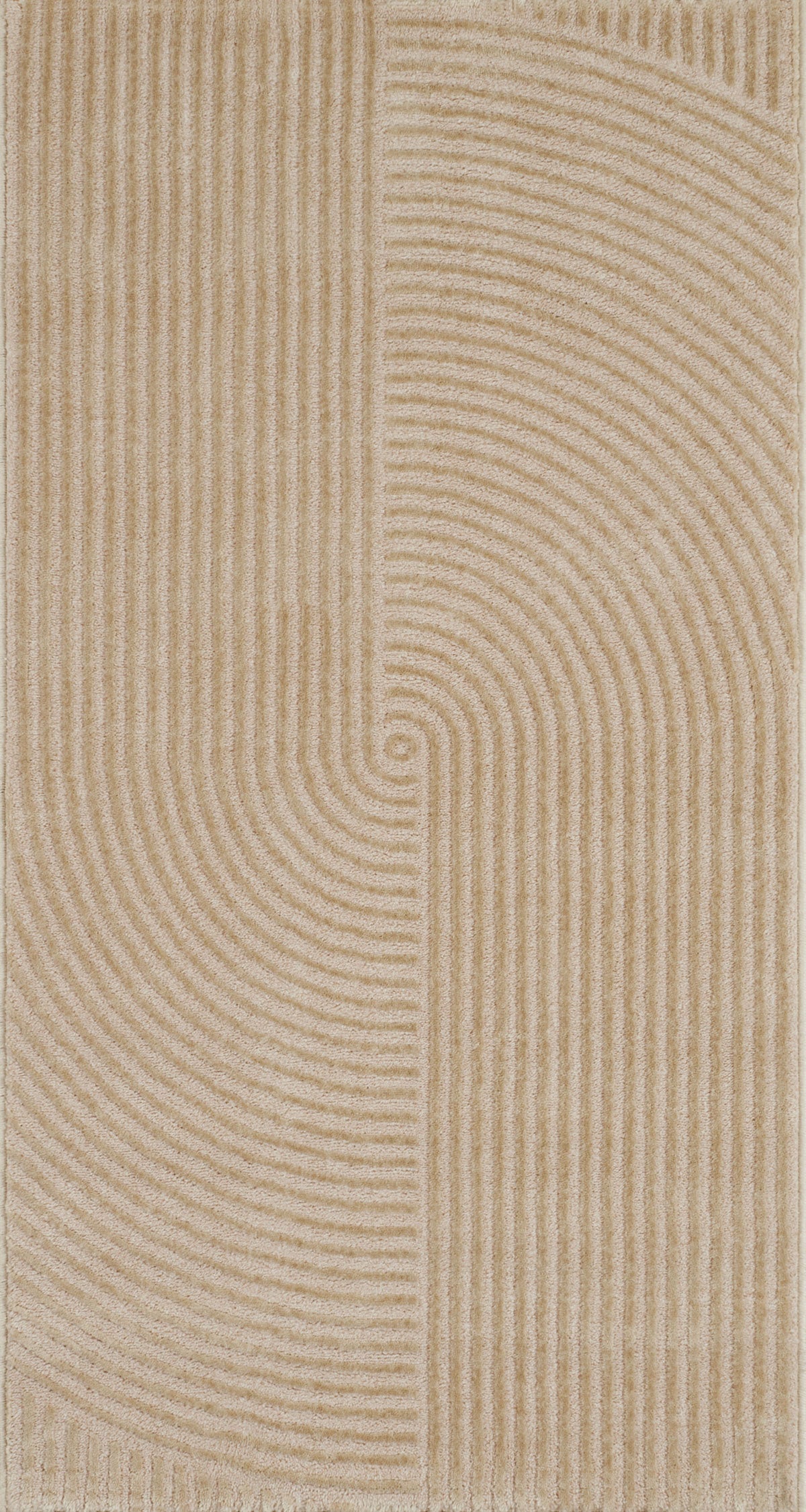 Tapis motif géométrique poils en relief beige : BIA159BEI BIANCA