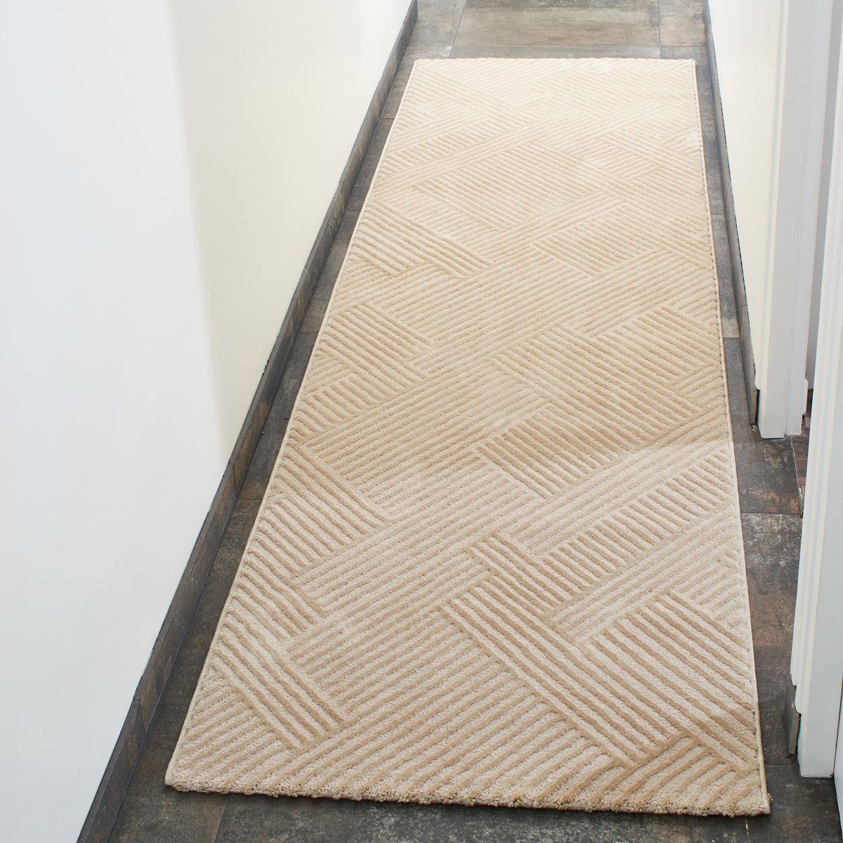 Tapis intérieur poils en relief beige : BIA160BEI BIANCA