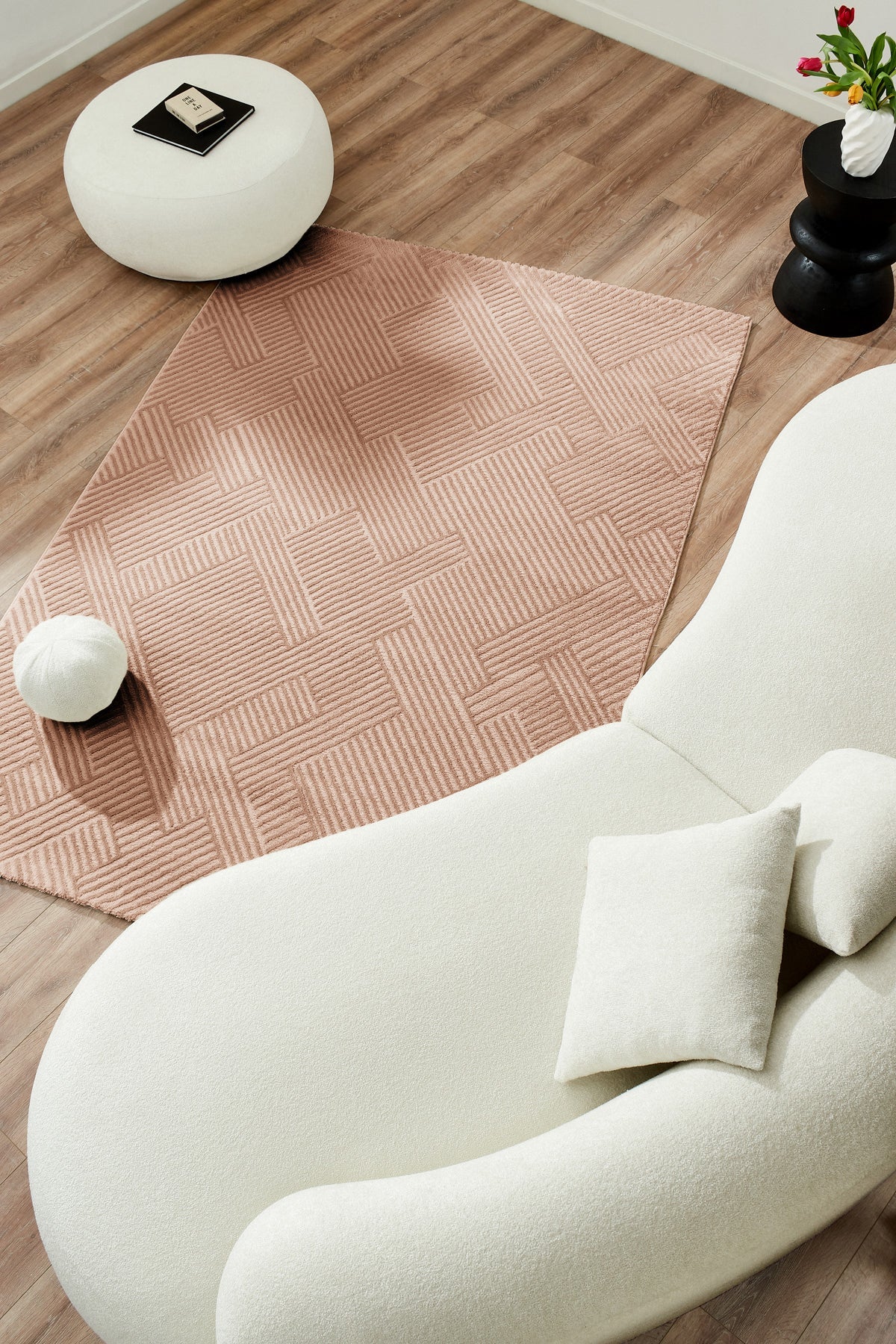 Tapis intérieur poils en relief mocca : BIA160MOC BIANCA