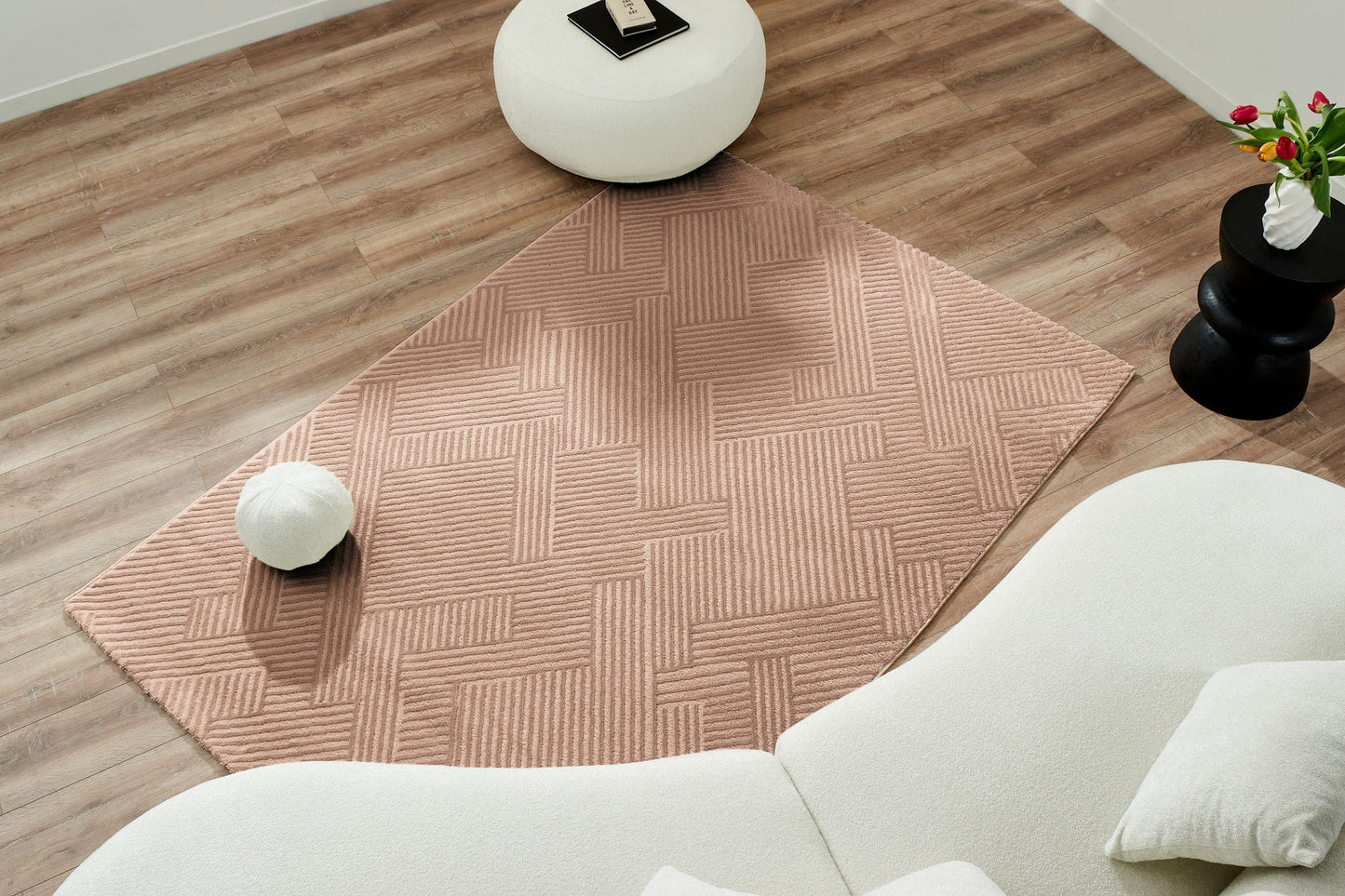 Tapis intérieur poils en relief mocca : BIA160MOC BIANCA