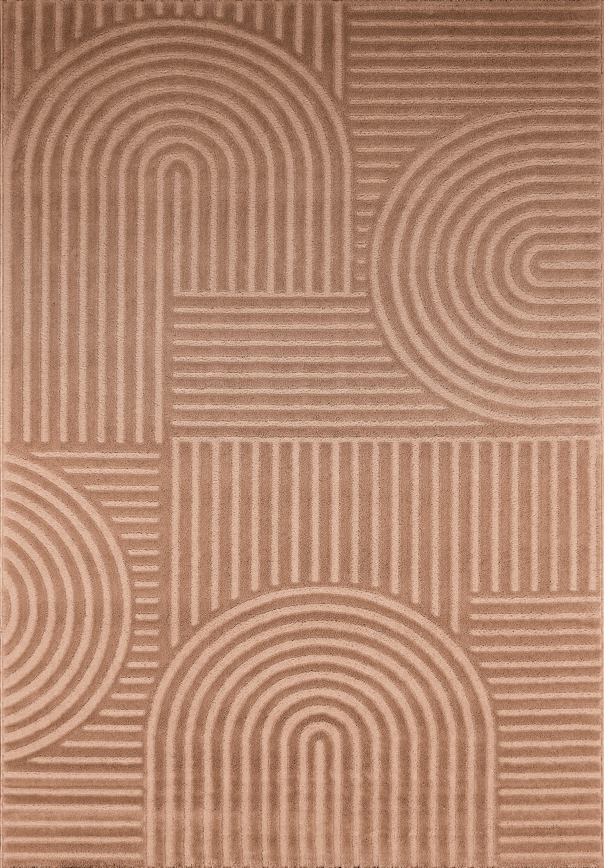 Tapis motif en relief mocca : BIA163MOC BIANCA