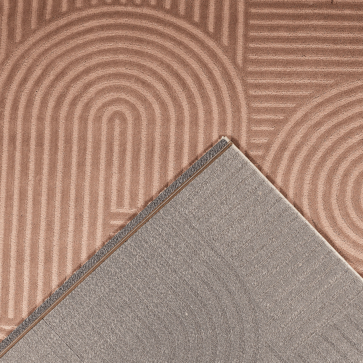Tapis motif en relief mocca : BIA163MOC BIANCA
