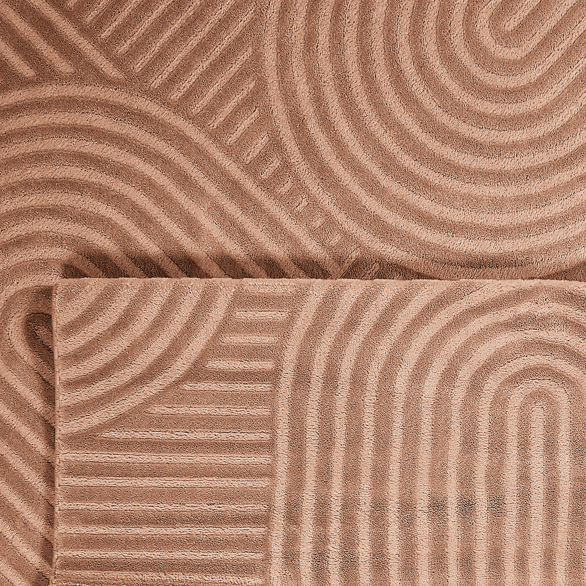 Tapis motif en relief mocca : BIA163MOC BIANCA