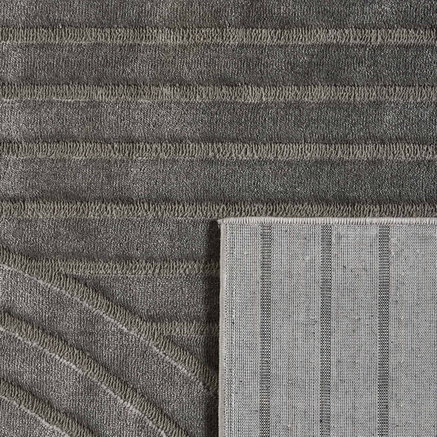 Tapis poils ras motif en relief gris : BLO1042GRI BLOOM