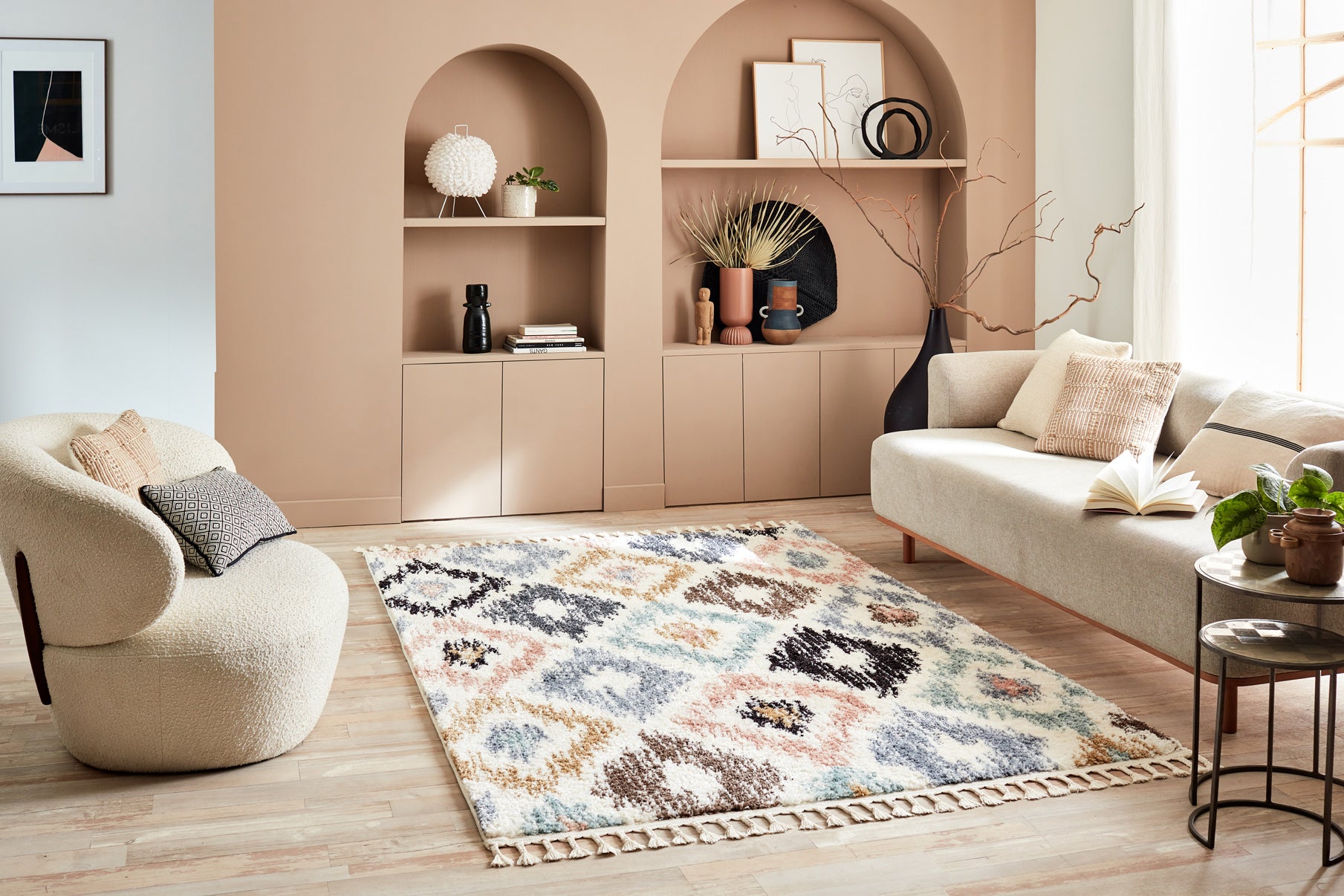 Tapis berbère en laine motifs multicolore : DEL3094MUL DELYA