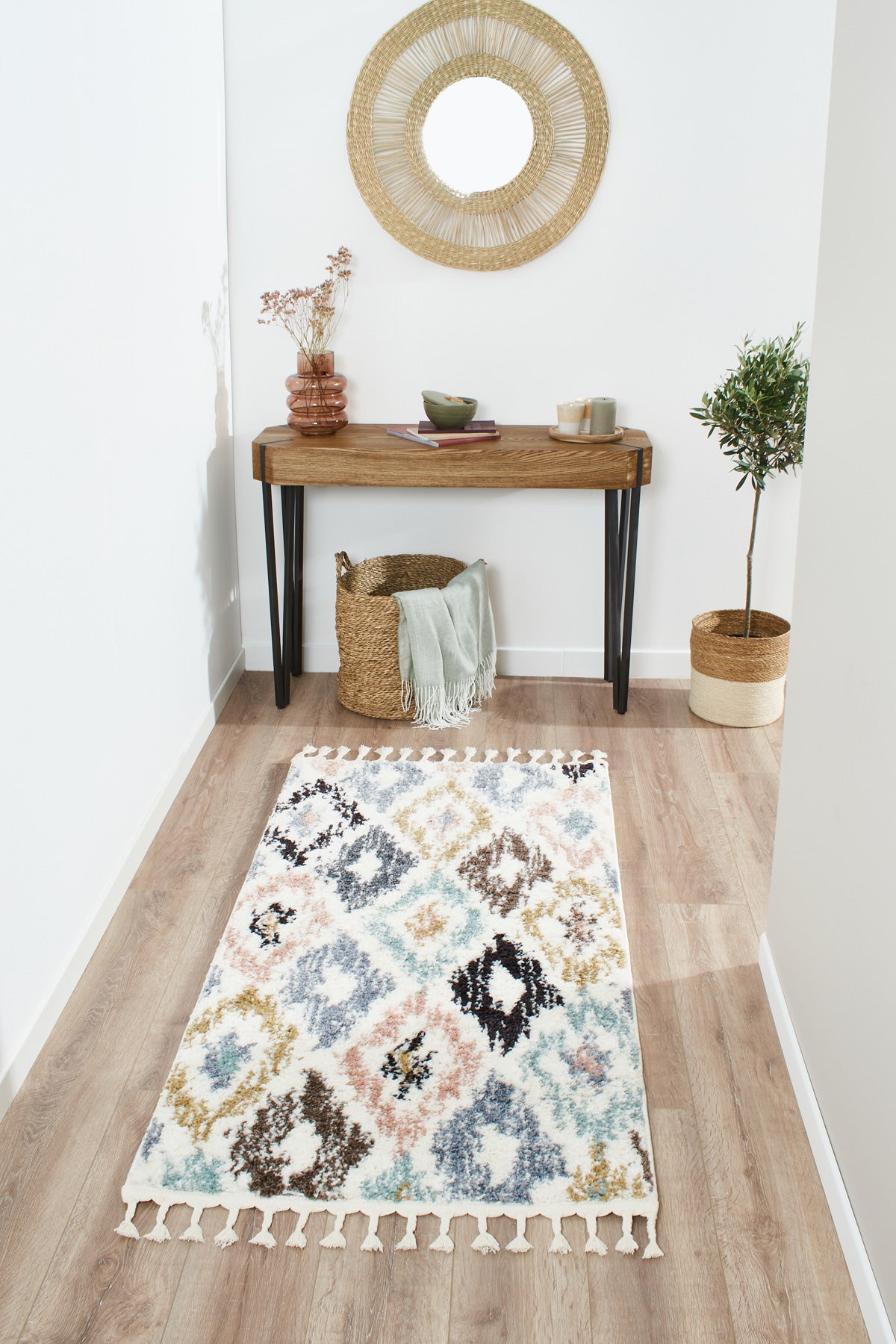 Tapis berbère en laine motifs multicolore : DEL3094MUL DELYA