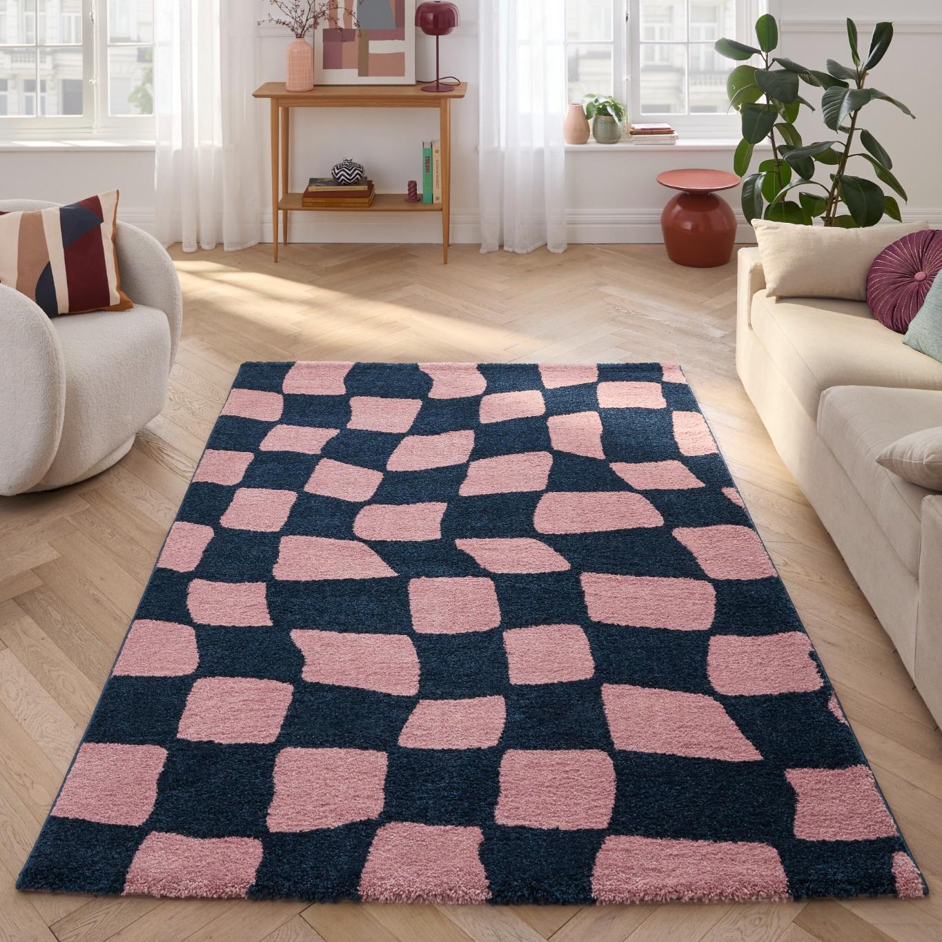 Tapis vintage année 70 - Bleu - Groovy GROOVY