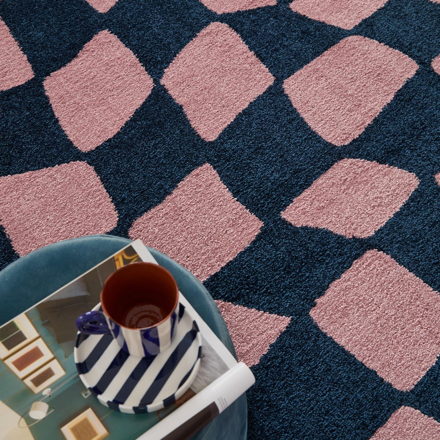 Tapis vintage année 70 - Bleu - Groovy GROOVY