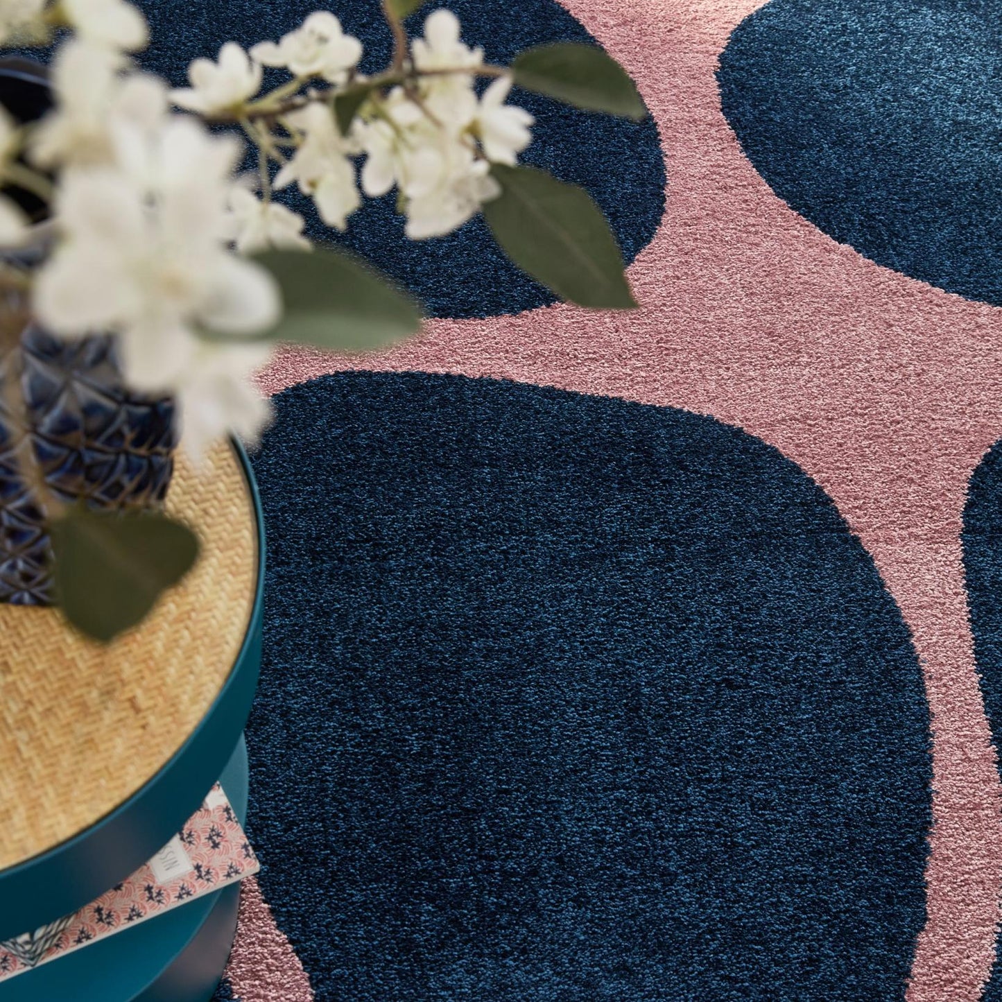 Tapis salon vintage année 70 - Bleu - Groovy GROOVY