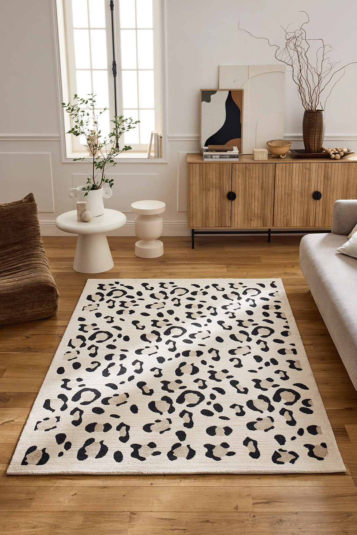 Tapis intérieur léopard crème LEOVAH Nazar rugs