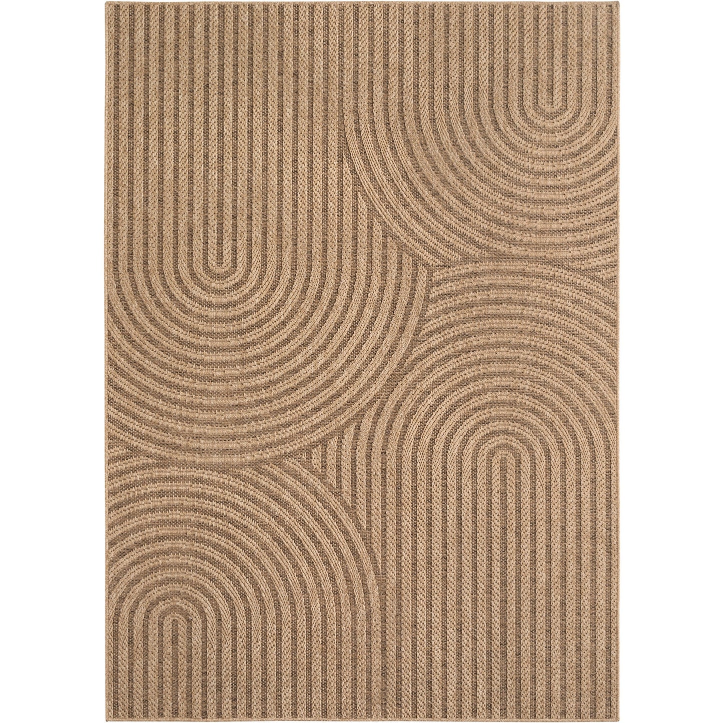 LINORA – Tapis intérieur/extérieur beige, motif géométrique aspect jute - LIN1401BEI LINORA