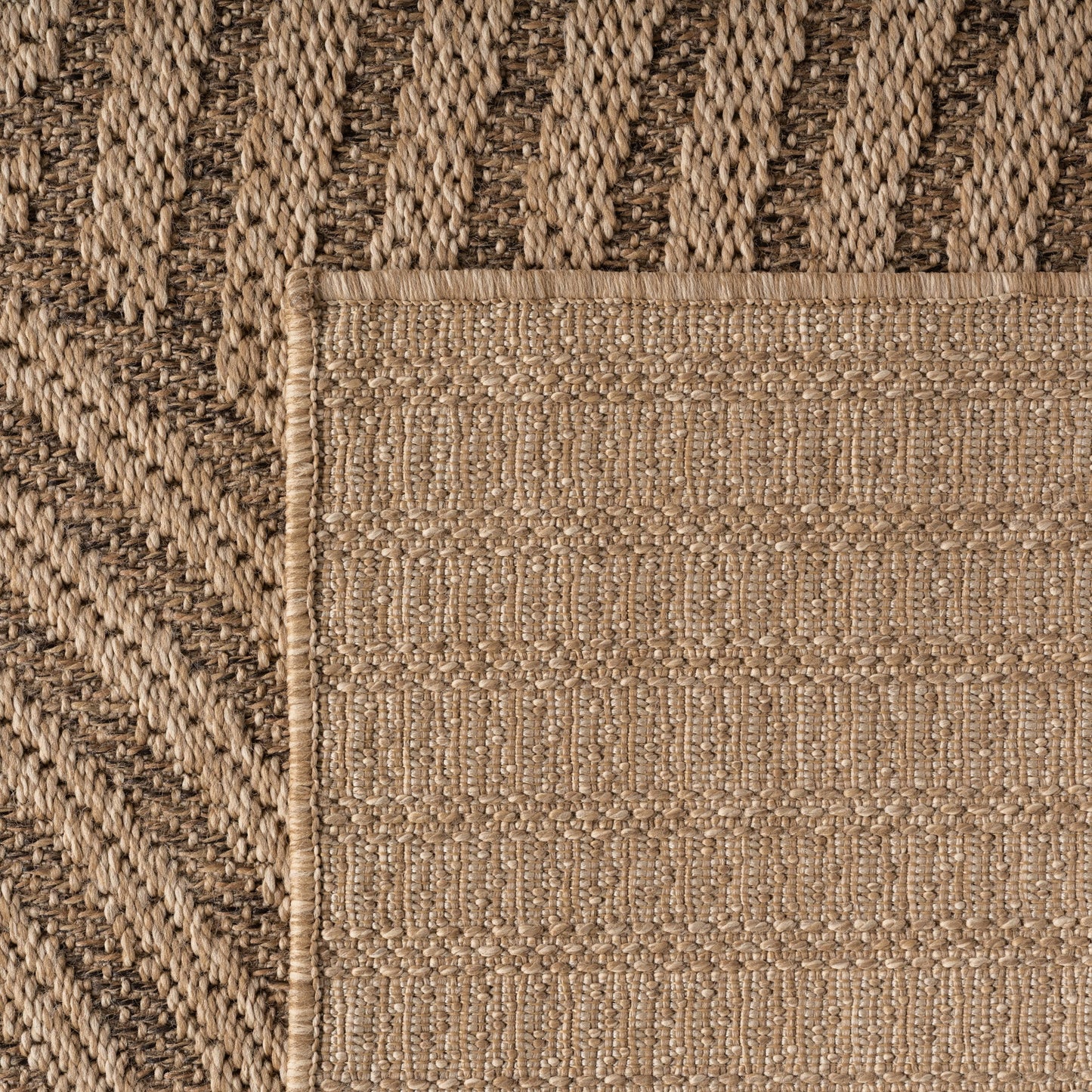 LINORA – Tapis intérieur/extérieur beige, motif géométrique aspect jute - LIN1401BEI LINORA