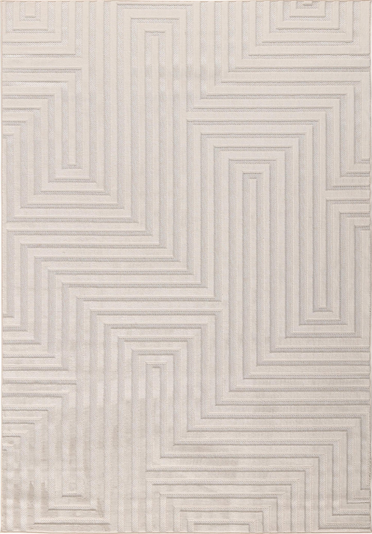 Tapis intérieur extérieur motif abstrait crème : LOO338CRE LOOPIN