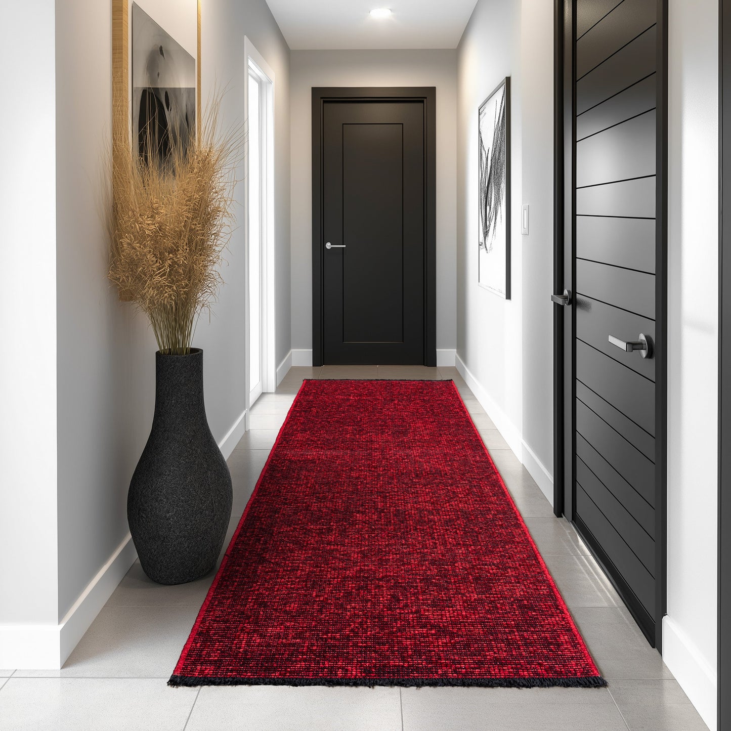 MIRA : Tapis de Salon Rouge Chic – Confort et Style Contemporain - MIR1900ROU MIRA