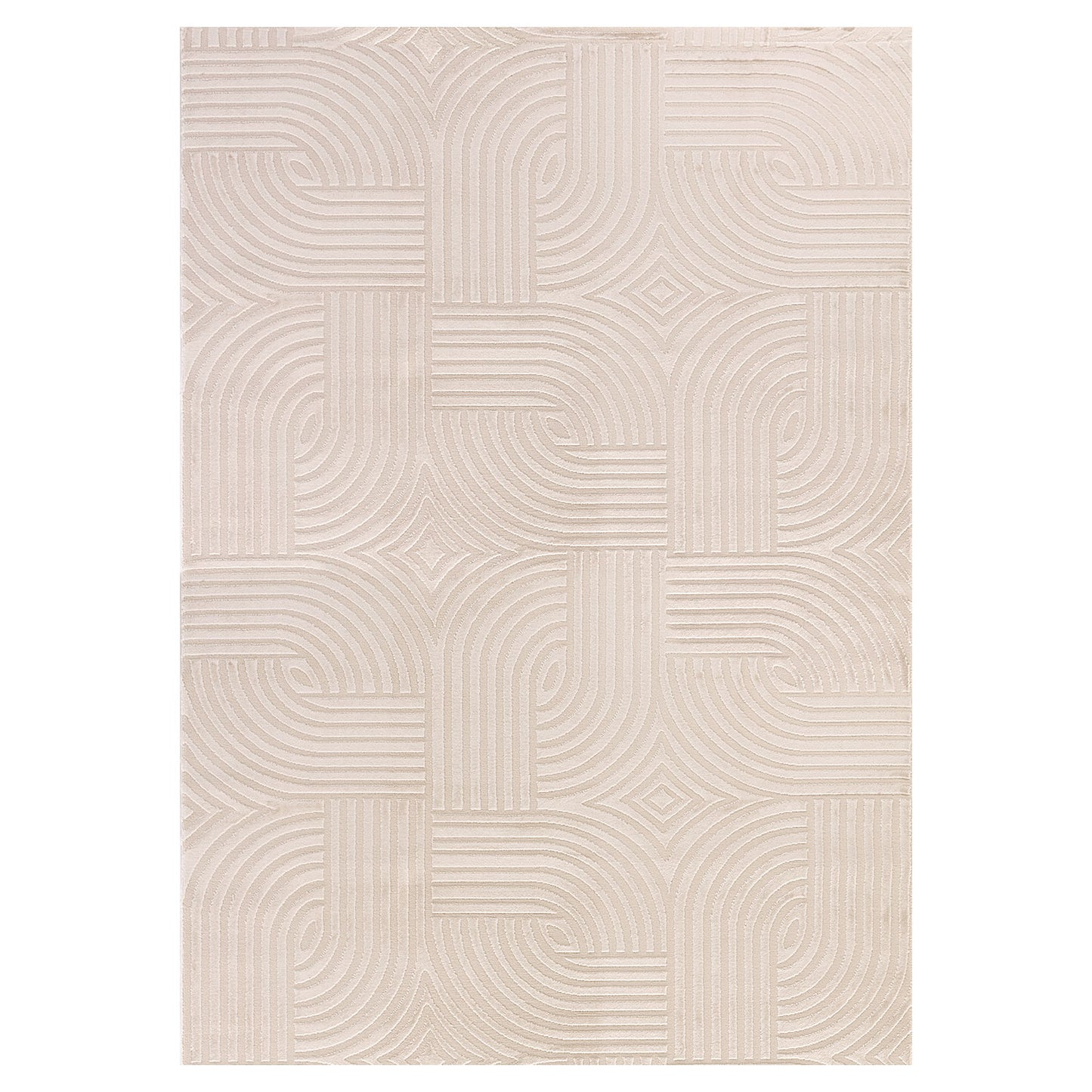 OIA - Tapis moderne à motif géométrique et nuances ton sur ton - OIA1112BEI