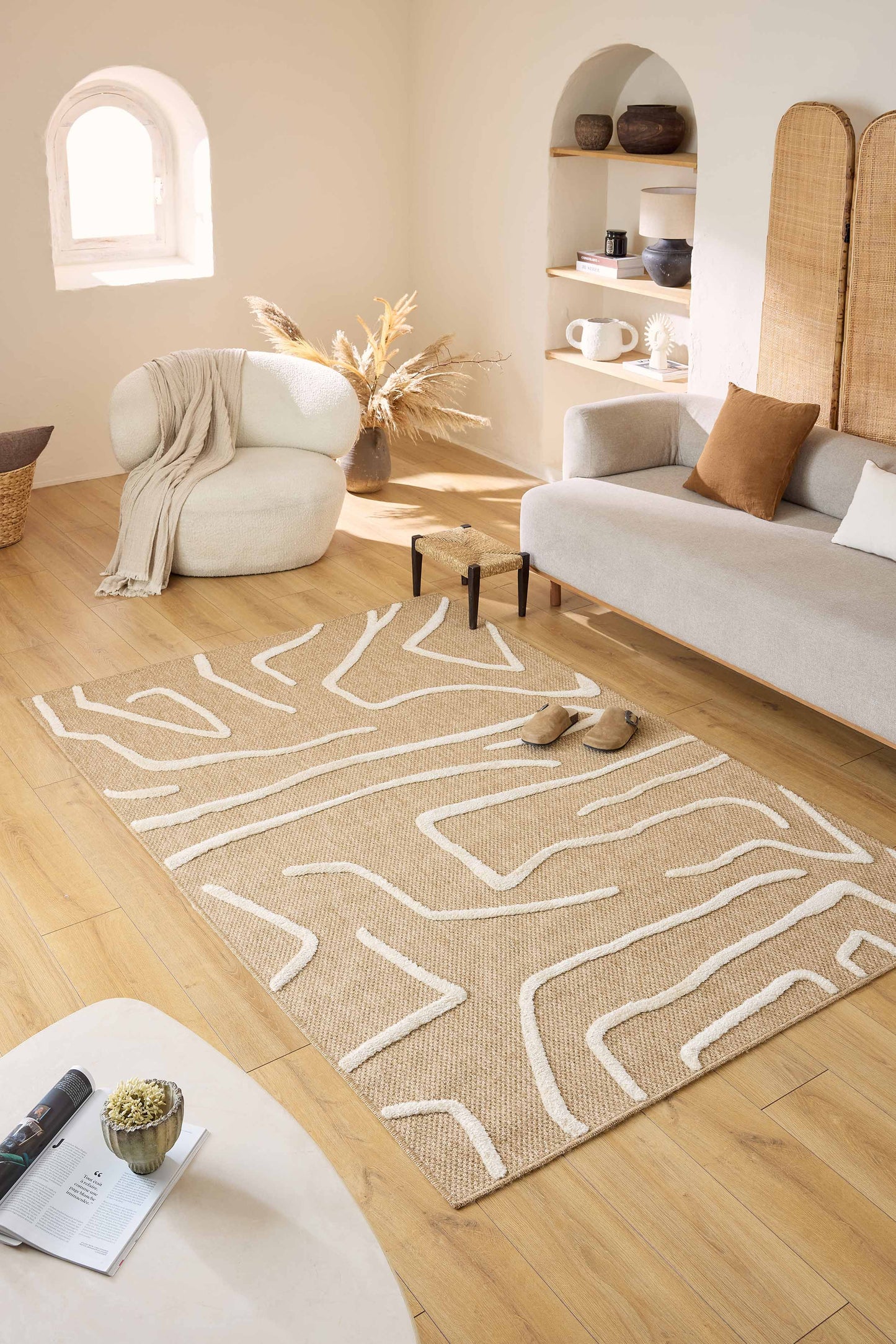 Tapis en aspect jute - Palma - Motif géométrique PALMA