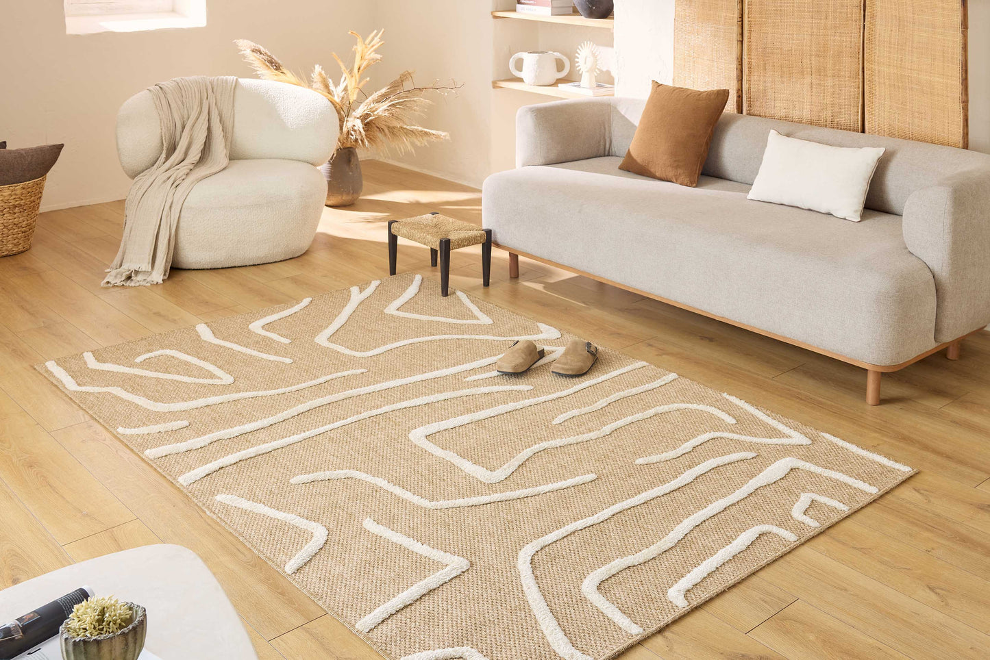 Tapis en aspect jute - Palma - Motif géométrique PALMA