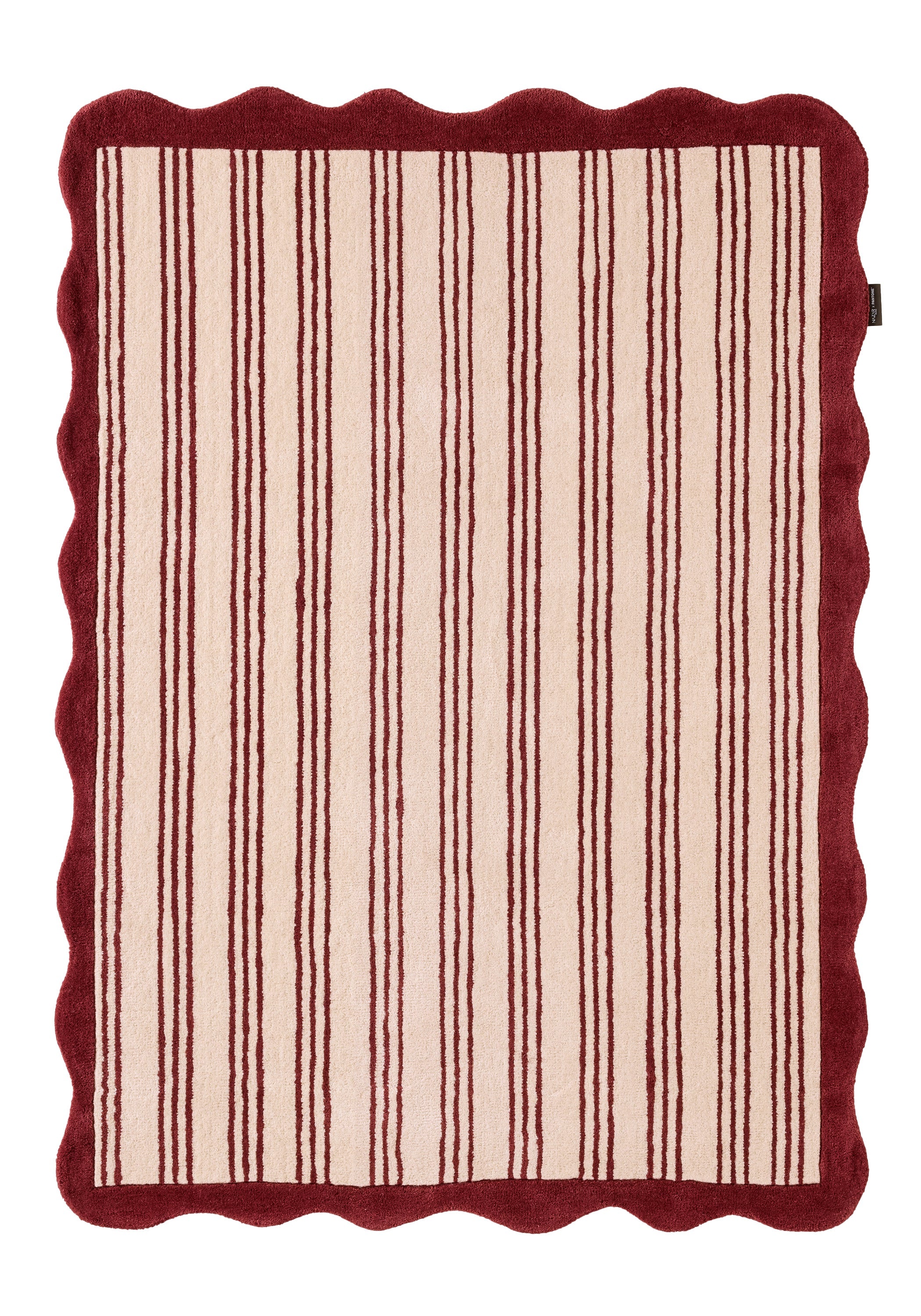 Rouge d'orage – Tapis en laine à rayure - bordeaux Rouge d'orage
