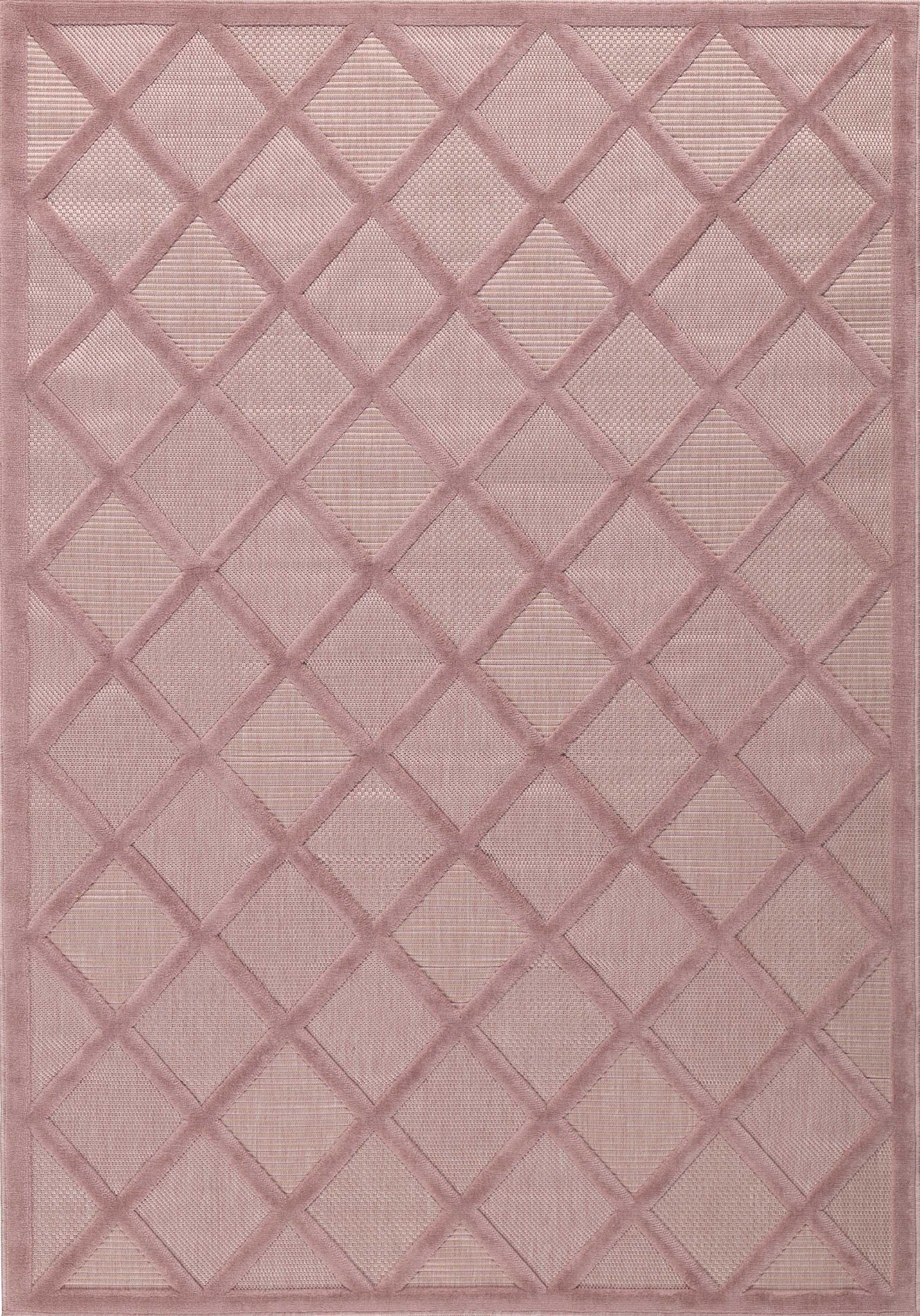 Tapis d'intérieur et d'extérieur motifs losange Rose : SAN991ROS Nazar rugs
