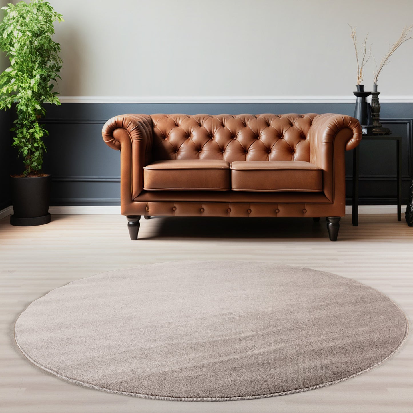 SKY - tapis rond uni minimaliste - SKY5400BEI SKY