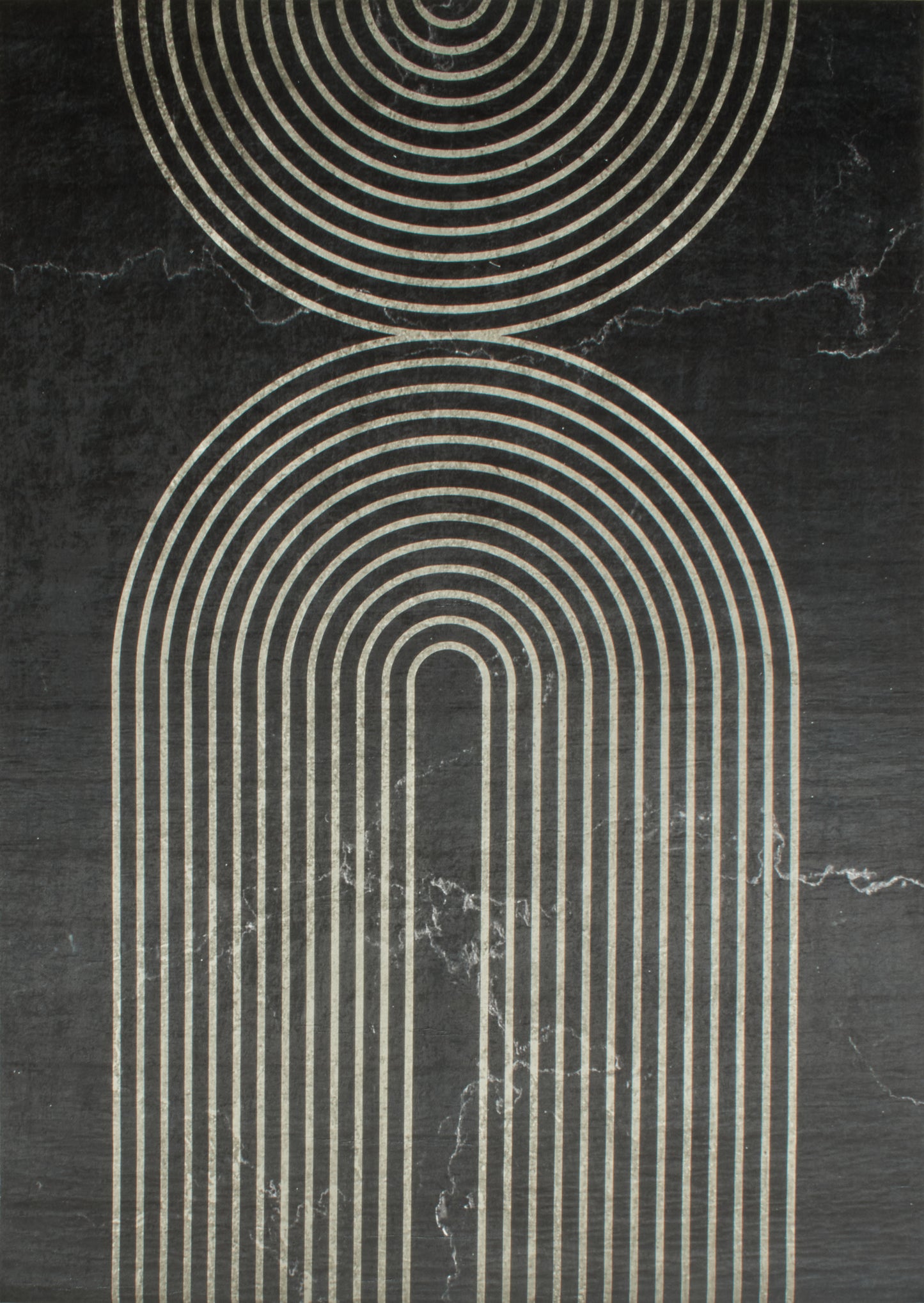 Tapis de salon motif arc noir lavable en machine : STA2815NOI STAMPA