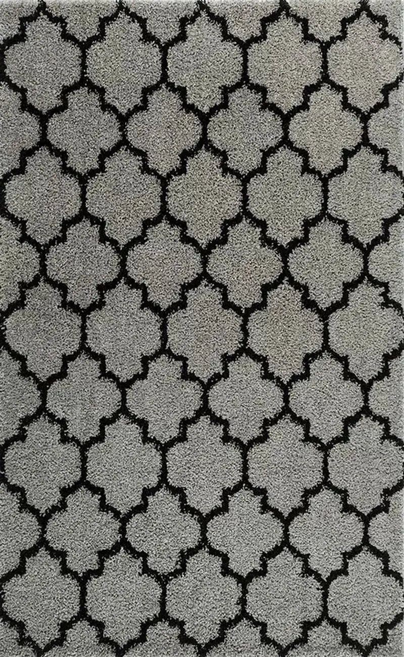 Tapis berbère à poils longs anthracite et noir Nazar rugs