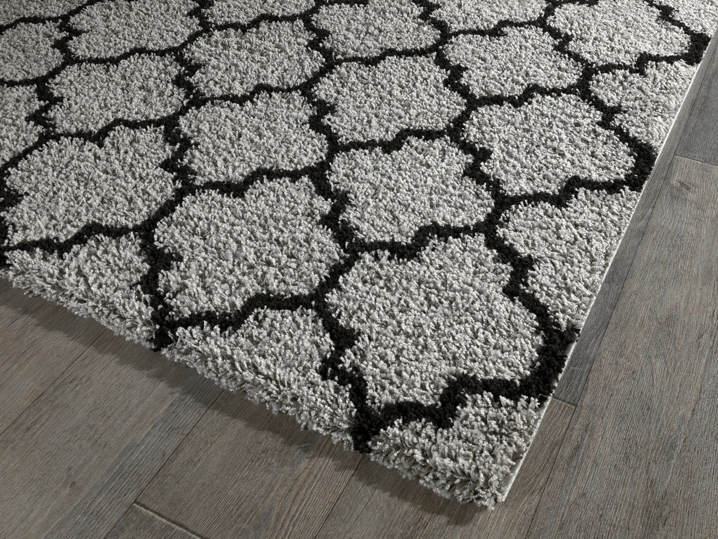 Tapis berbère à poils longs anthracite et noir Nazar rugs