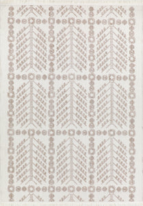 ​Tapis aspect laine crème motifs ethniques : BAL734CRE - Nazar rugs 